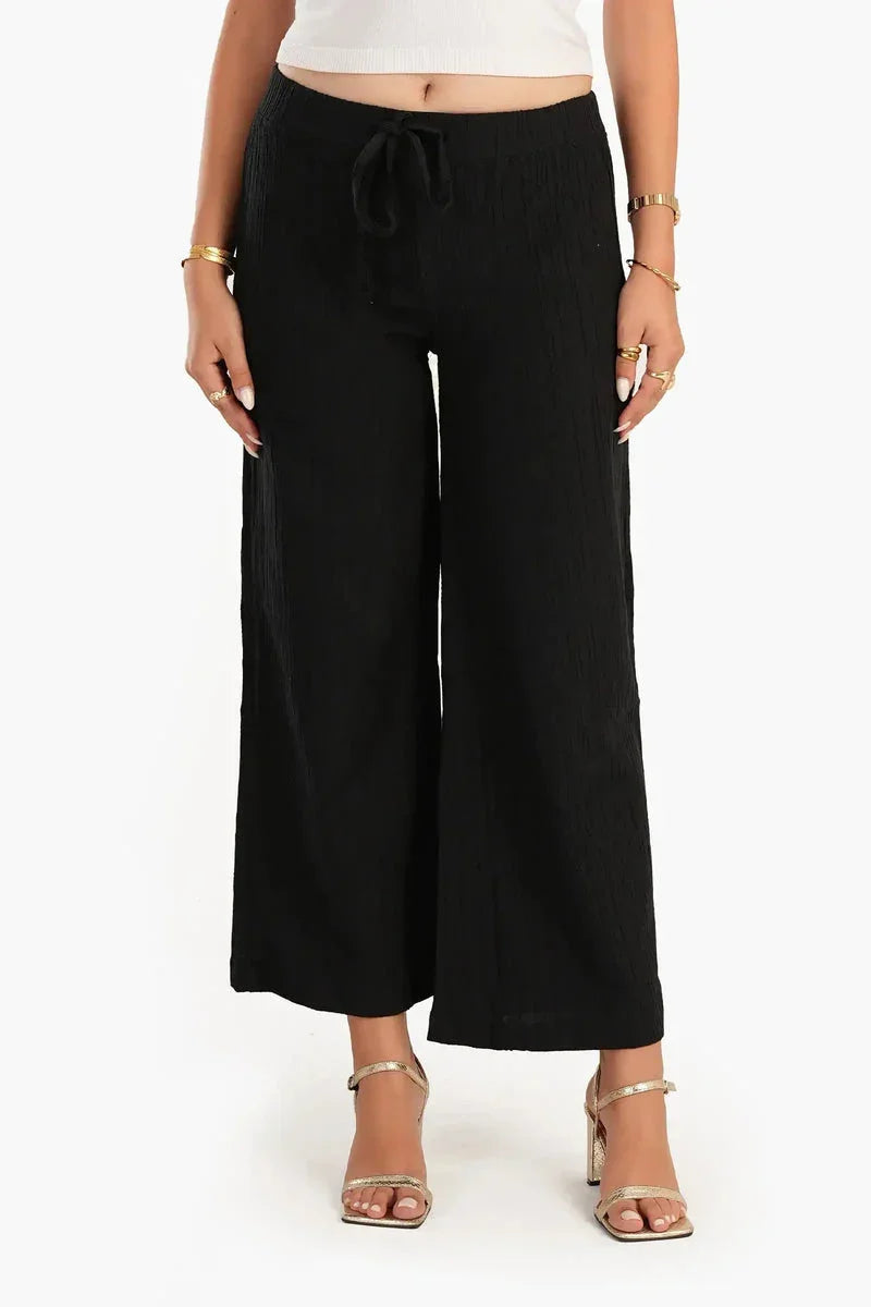Carina - Self Pattern Linen Pants 1