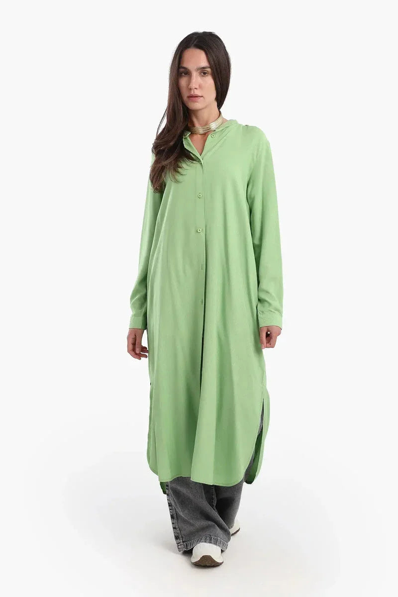 Carina - Long Plain Shirt Dress 2