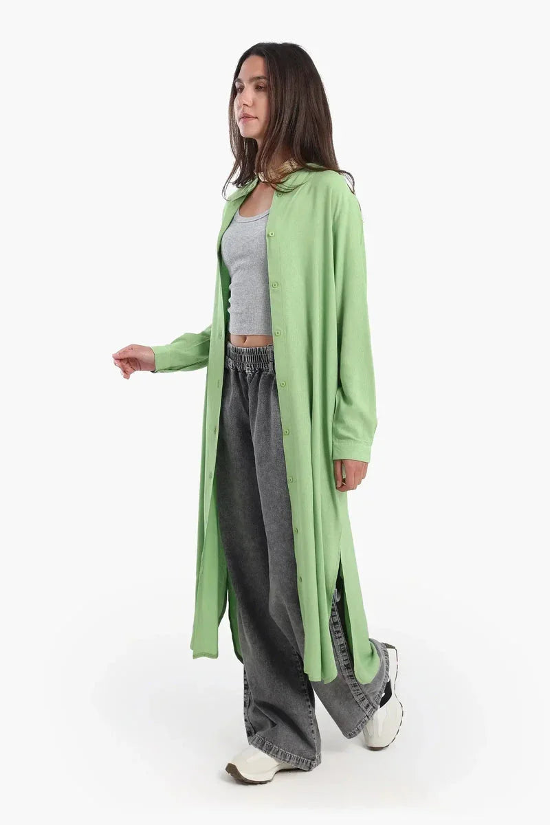 Carina - Long Plain Shirt Dress 14