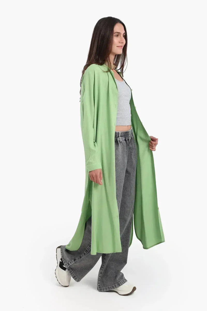 Long Plain Shirt Dress - Carina 5