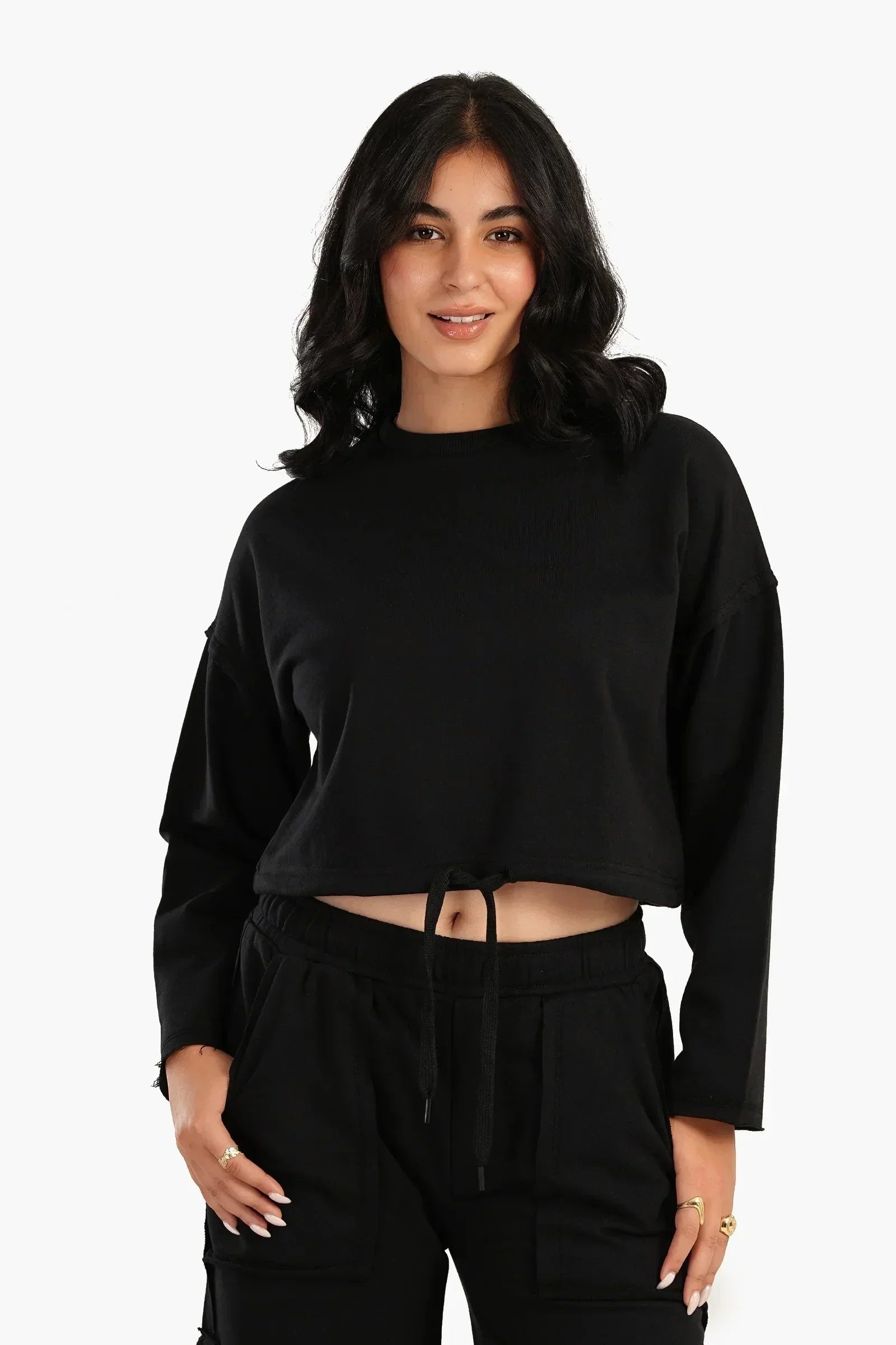 Carina - Cropped Plain Lounge Sweatshirt 3