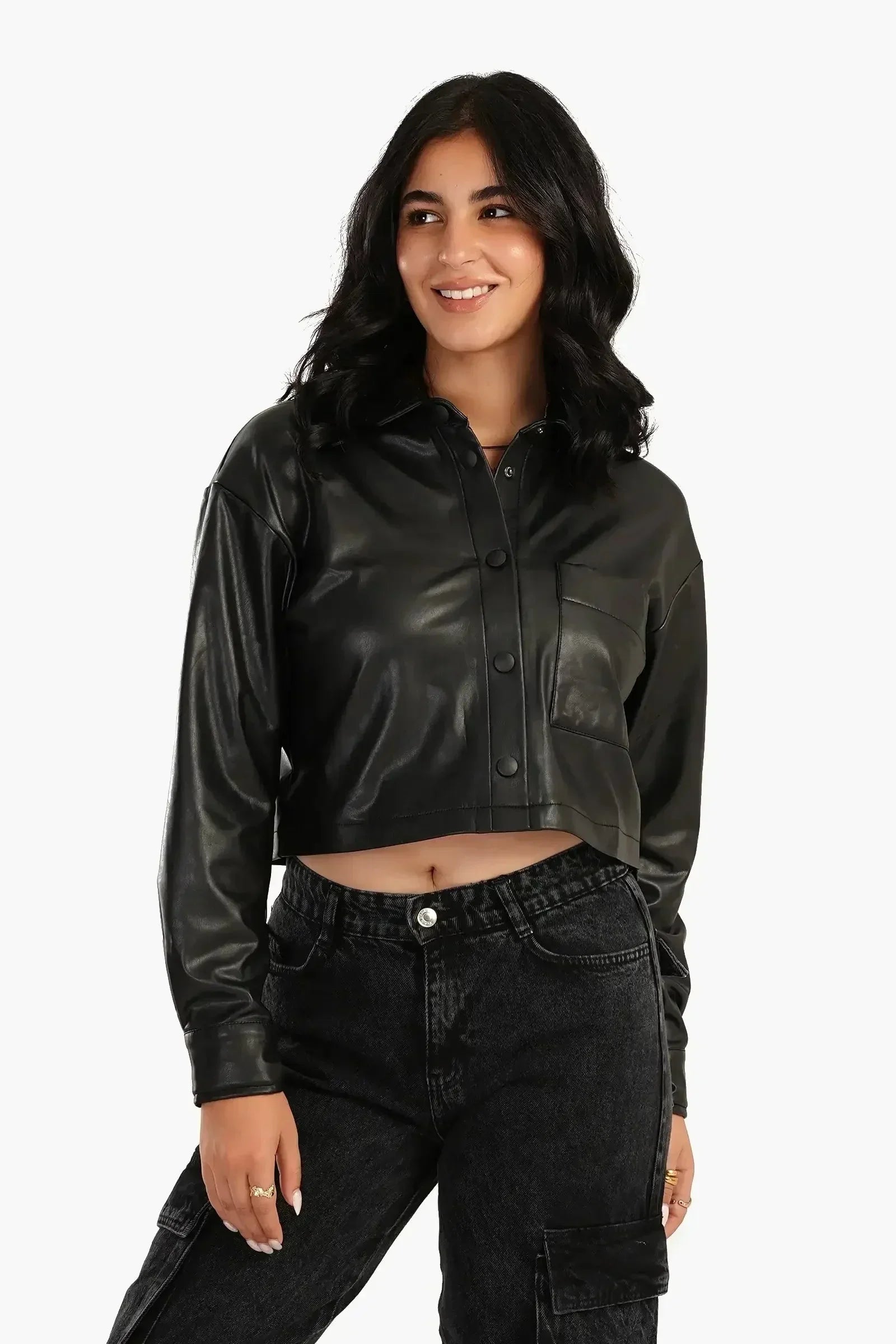 Carina - Leather Shirt with Back Embroidery 2