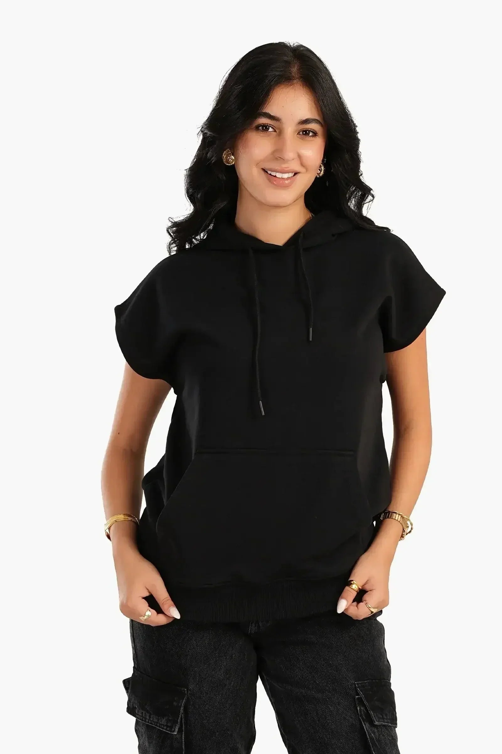 Carina - Lounge Hoodie with Cap Sleeves 1