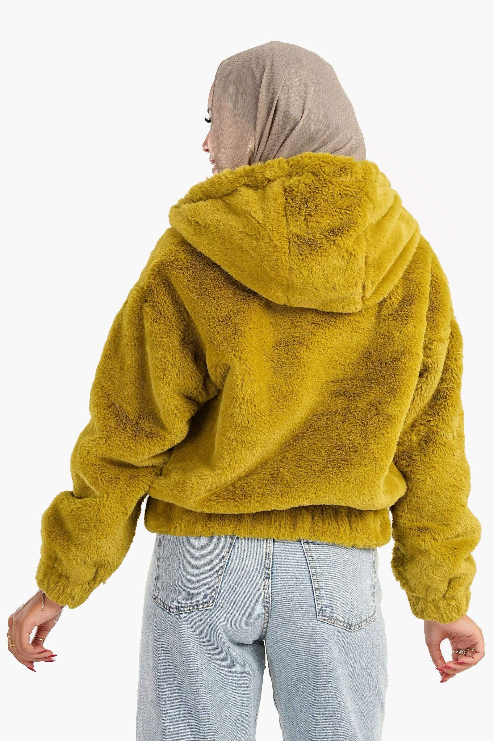 Carina - Fluffy Fur Bomber Jacket 3