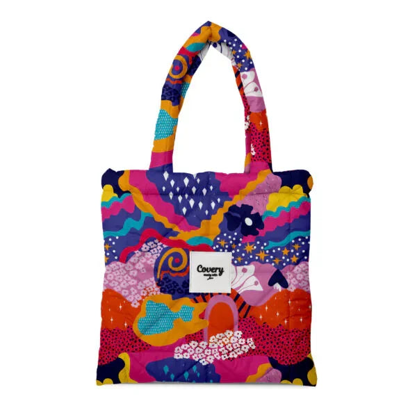 Carnival Puffy Printed Tote Bag - Covery - Babazzaro