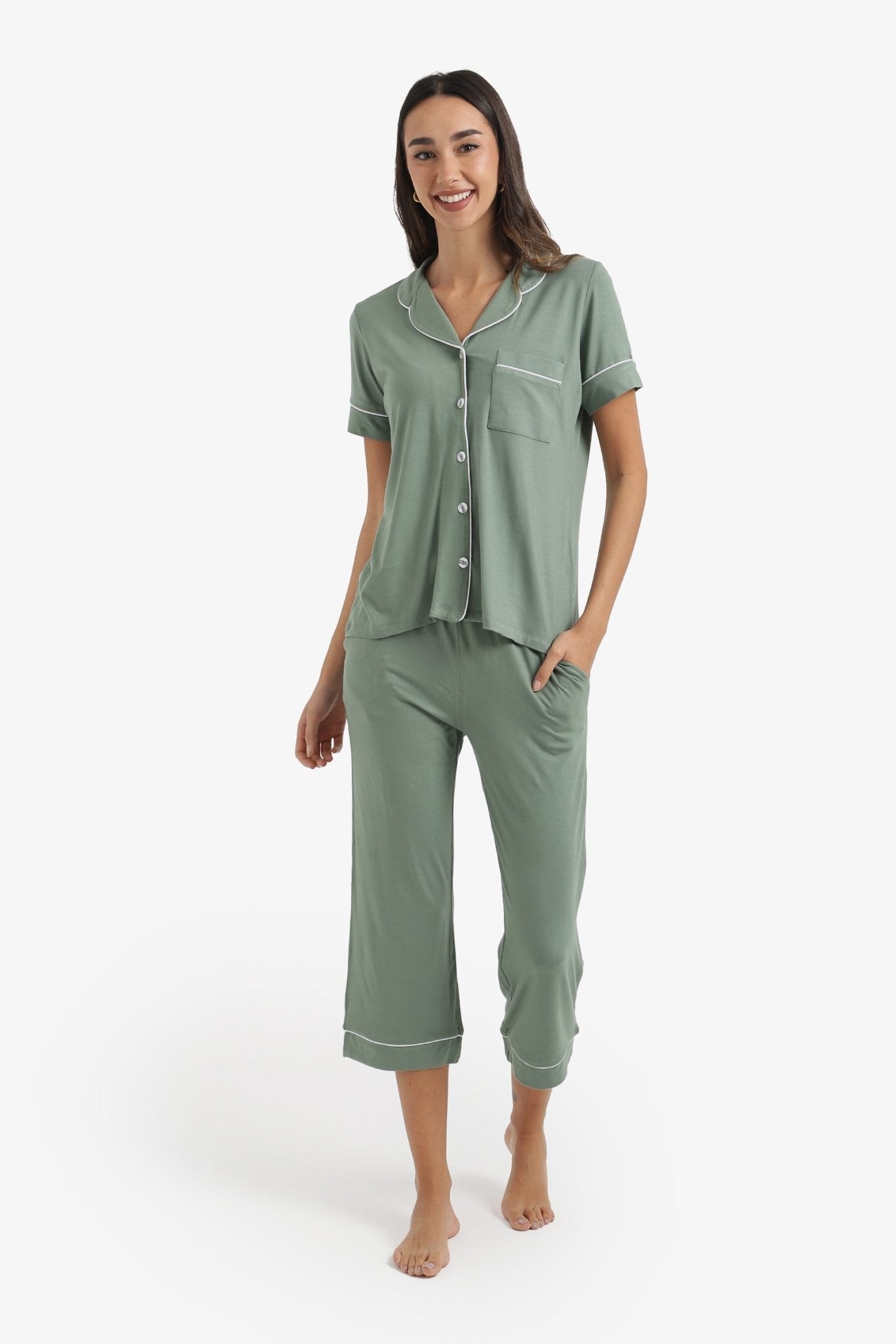 Classic Piping Pyjama Set - Carina - Babazzaro