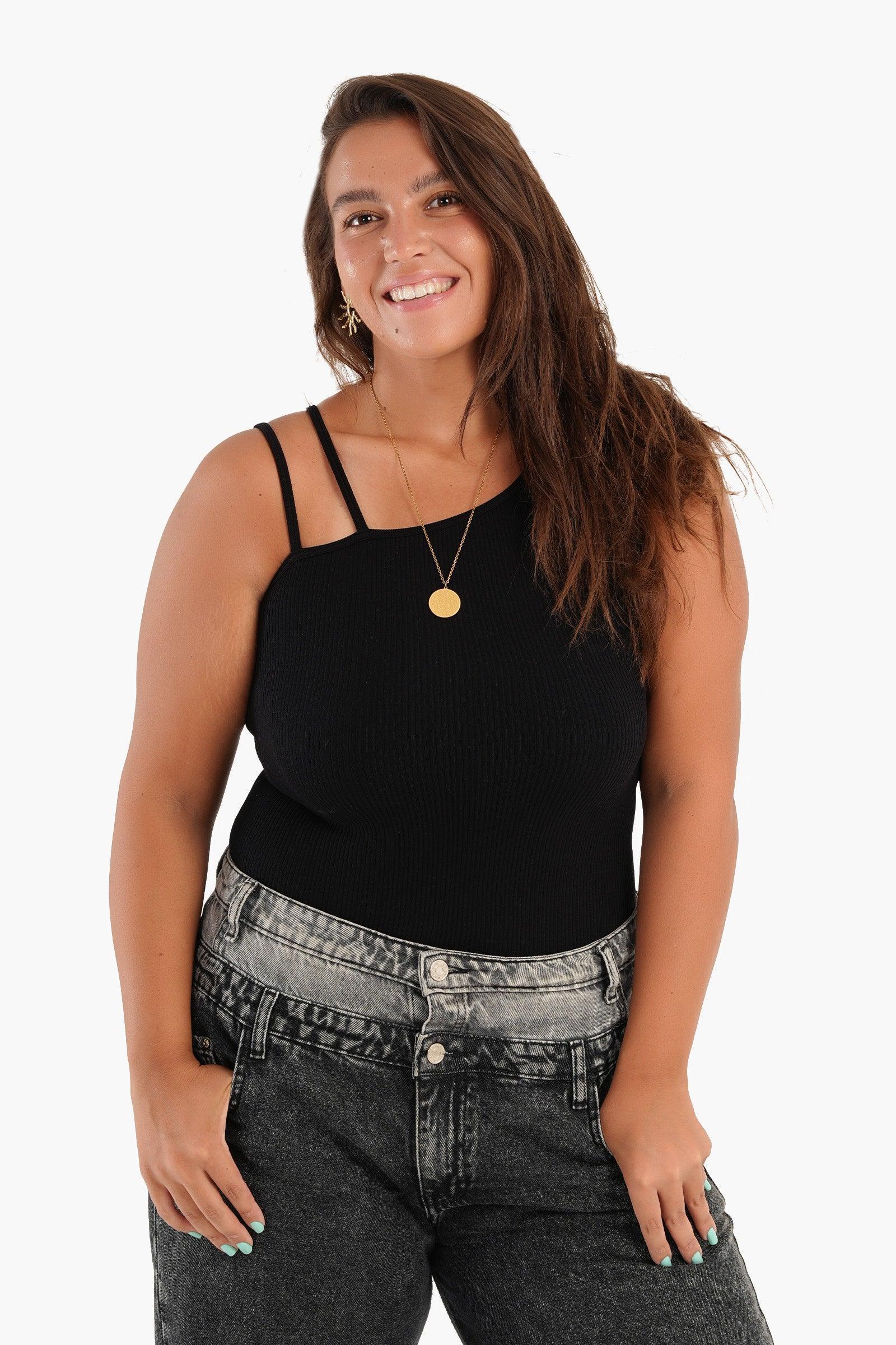 Clue - Asymmetrical One Shoulder Tank Top 2