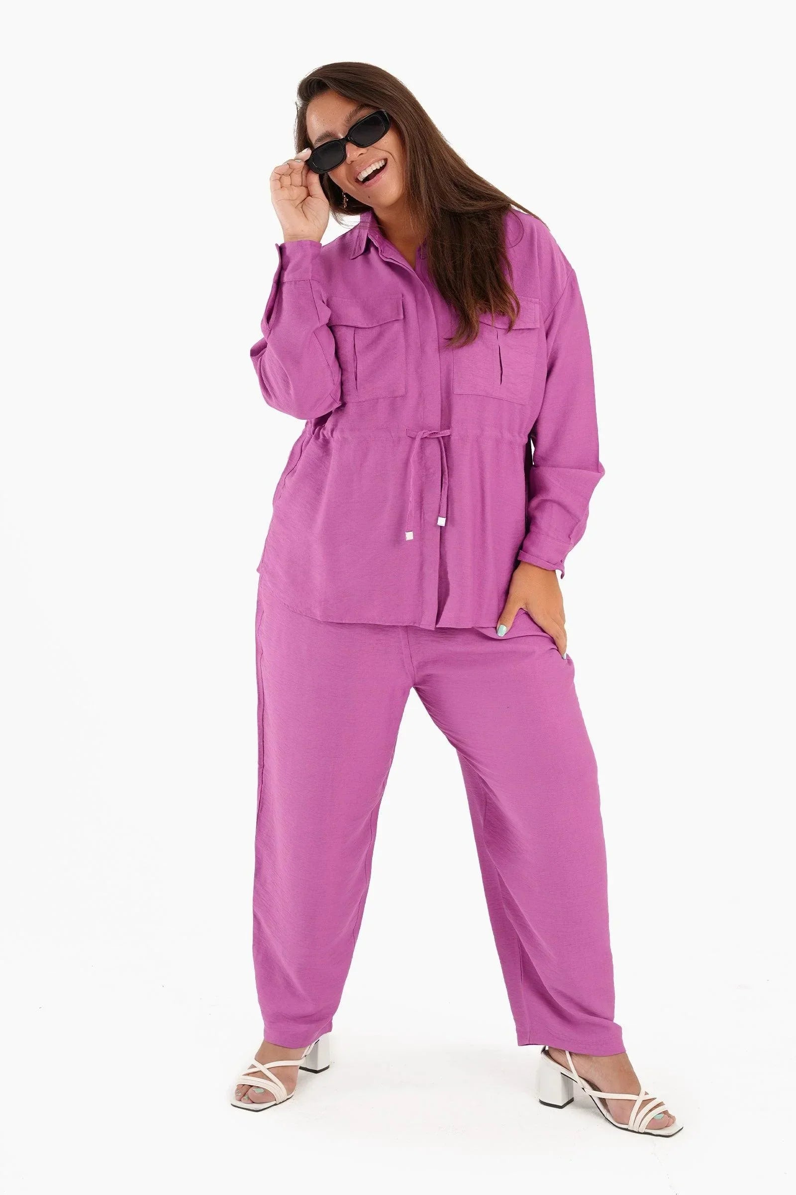 Clue - Linen Carrot Leg Pants 5
