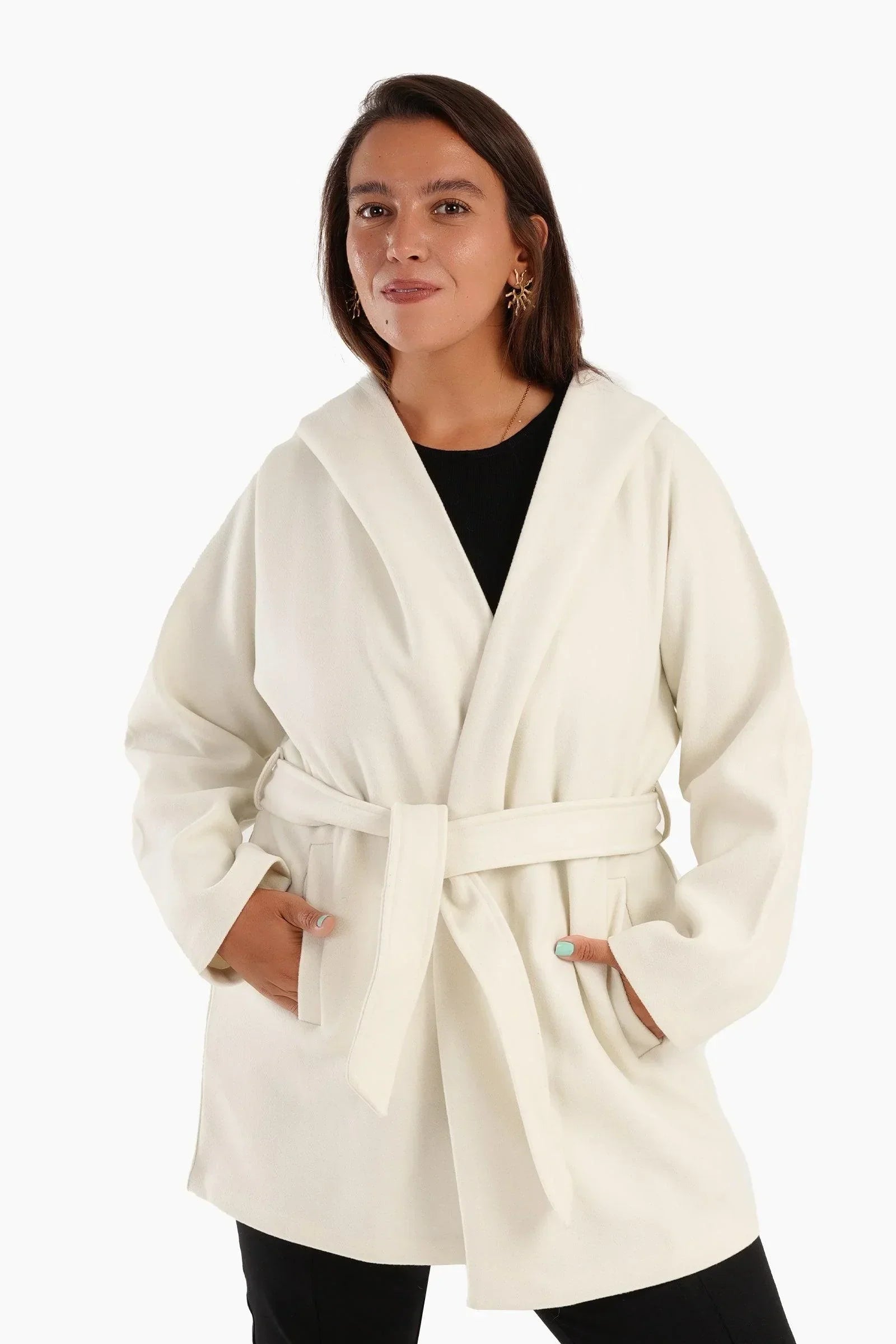 Clue - Hooded Wool Blend Coat 1