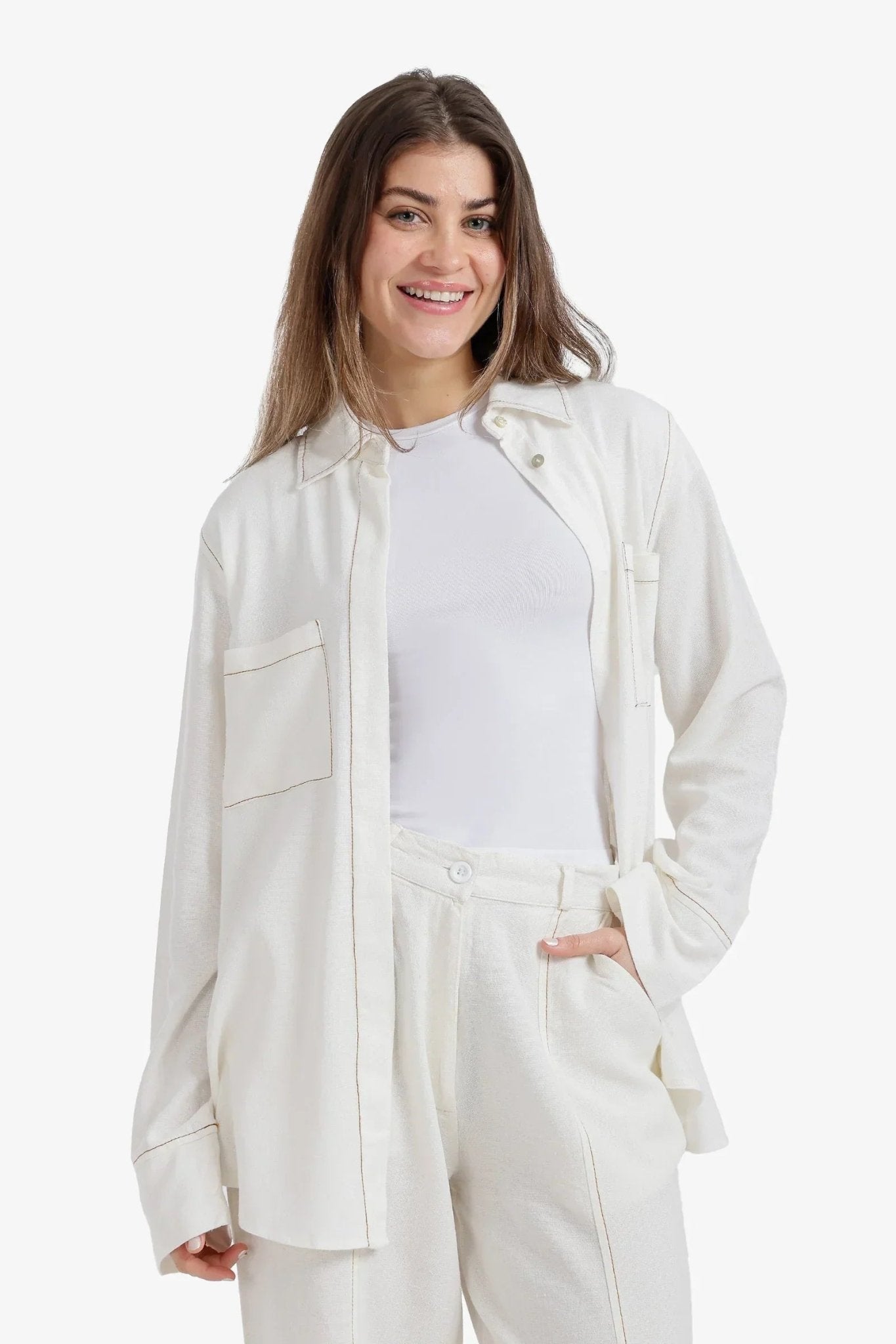 Contrast - Stitch Utility Shirt - Carina - Babazzaro