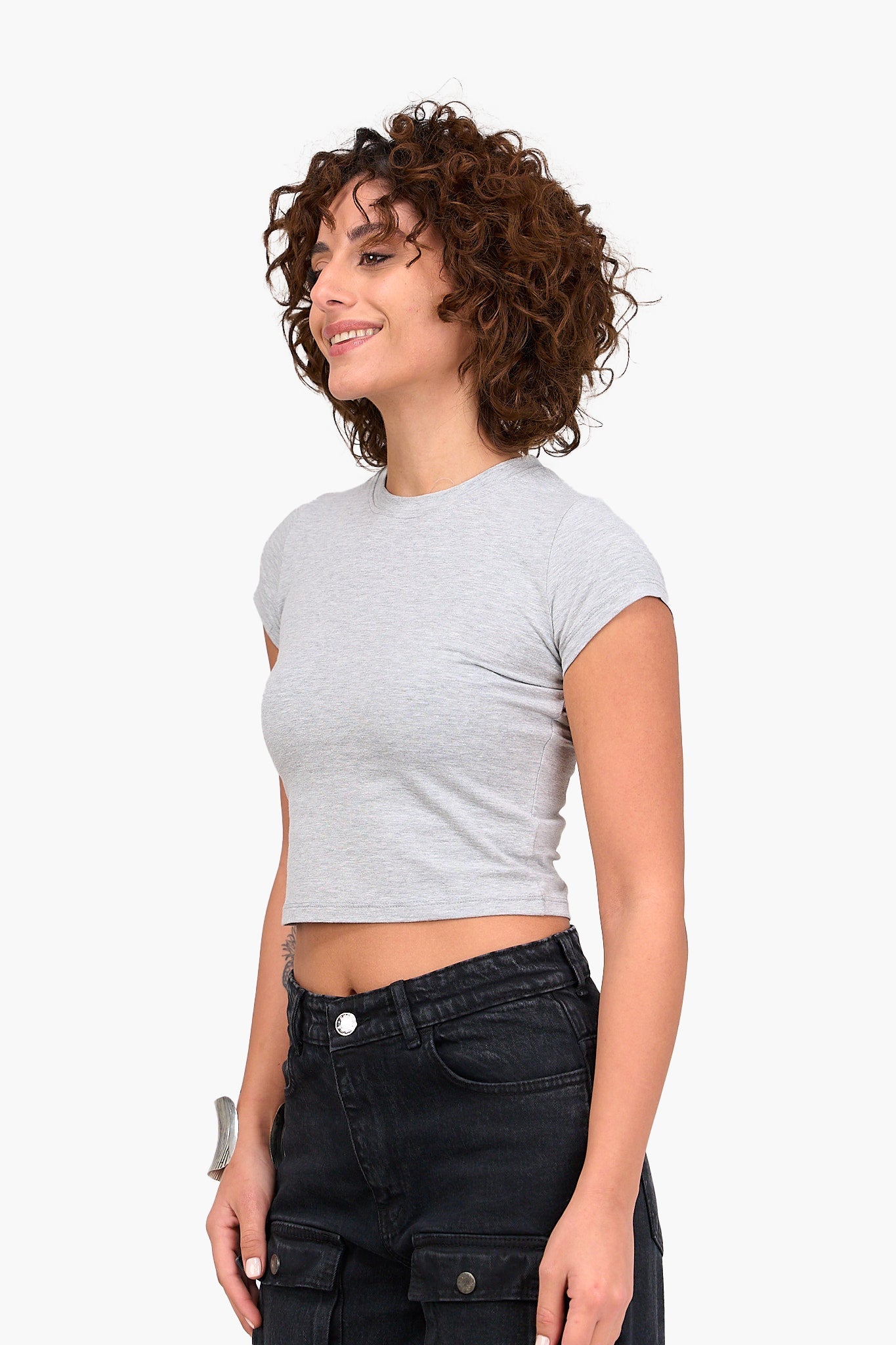 Cotton Blend Cropped Top - Clue - Babazzaro