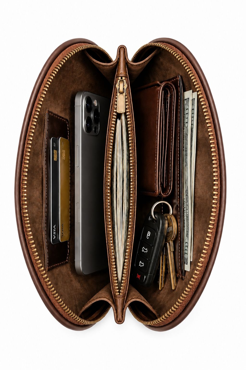 Brown Curvy Bag - Smart Leather