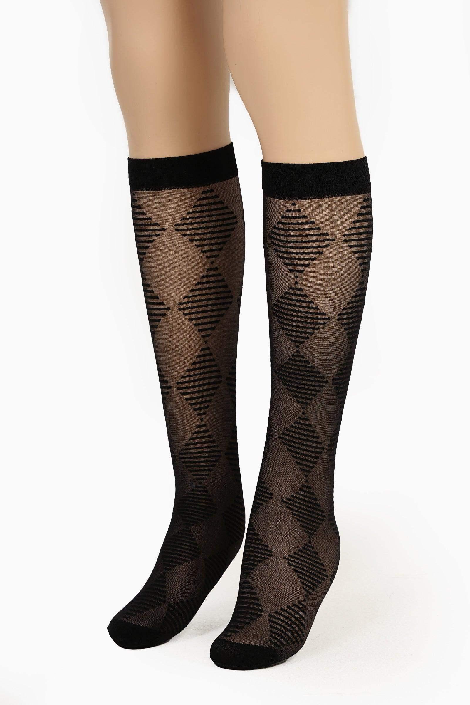 Carina - Diamonds Knee High Socks 1