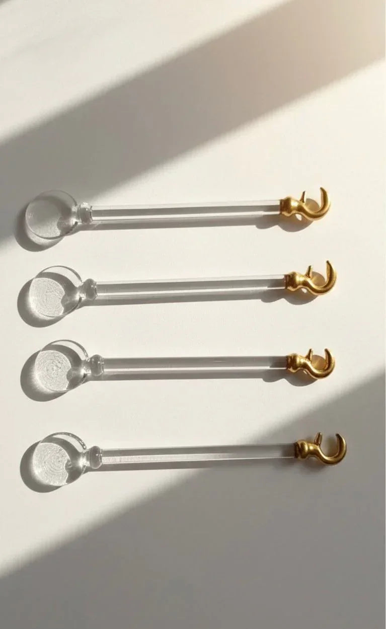Lavender - Set of 4 glass tea spoons 2