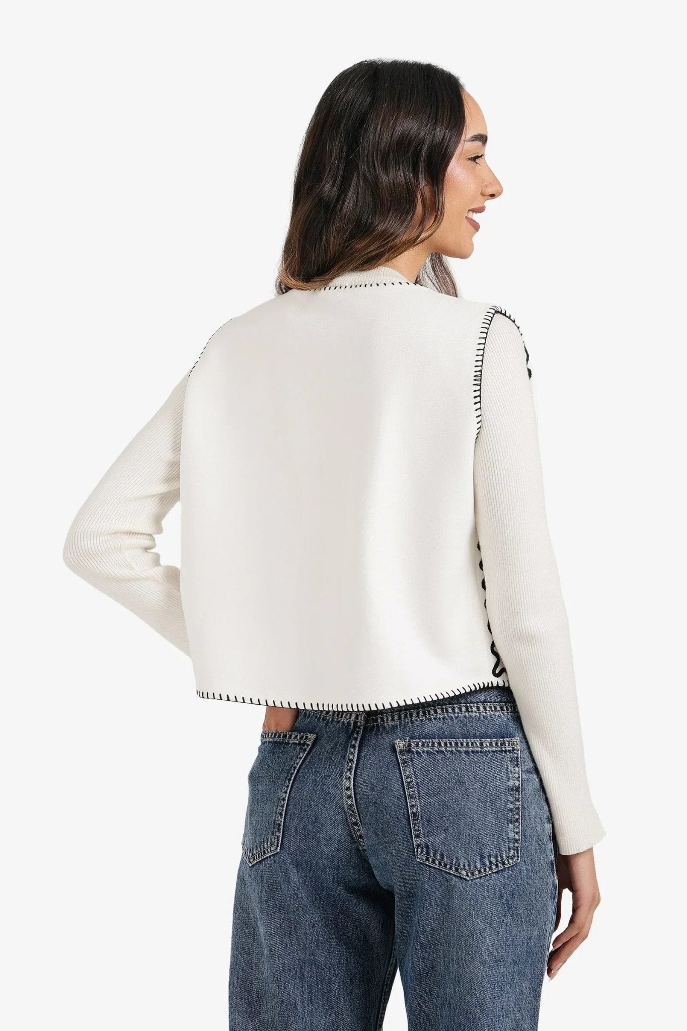 Embroidered Open Vest - Carina - Babazzaro