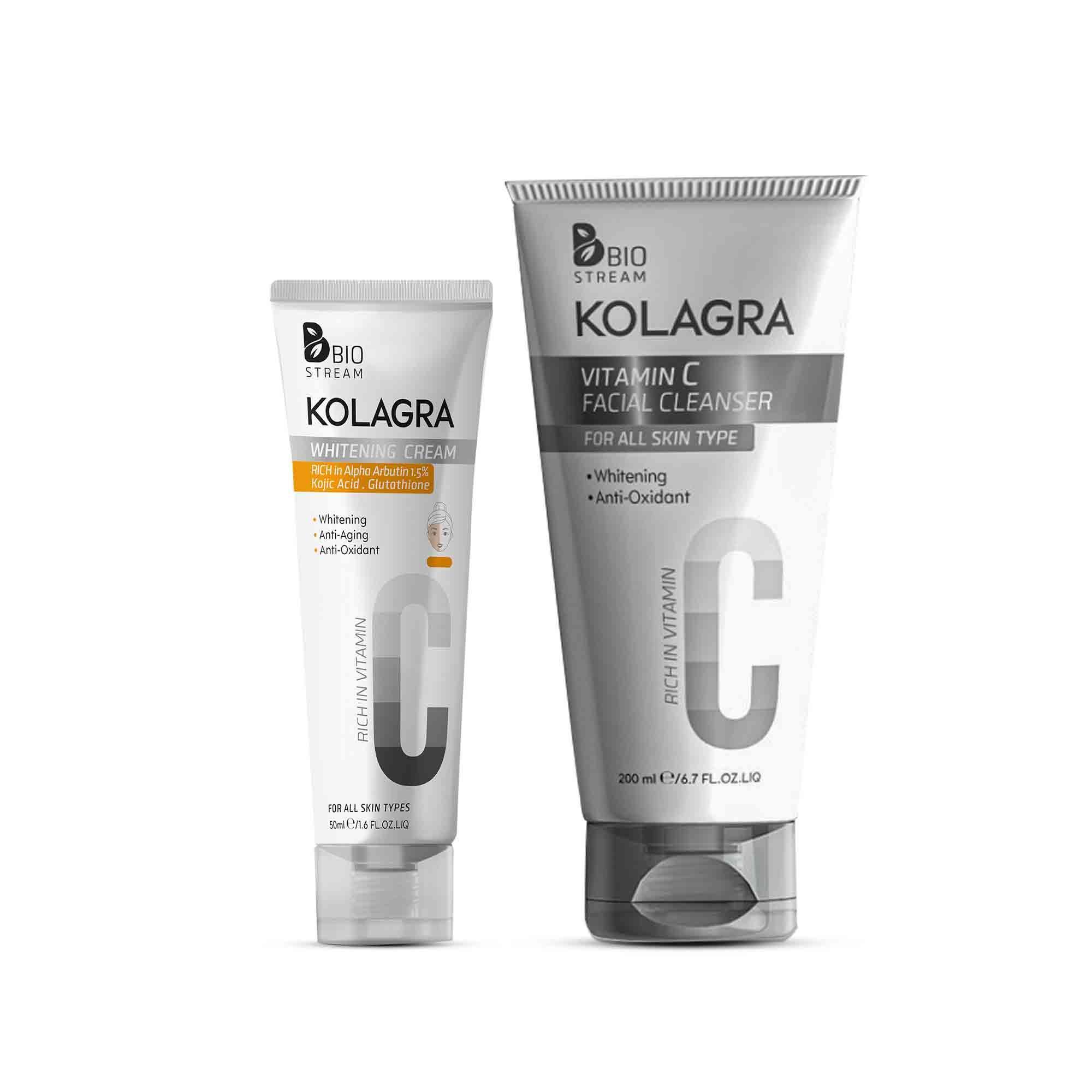 Kolagra MulticolorOffer Facial Wash+Whitening Cream - Biostream 1