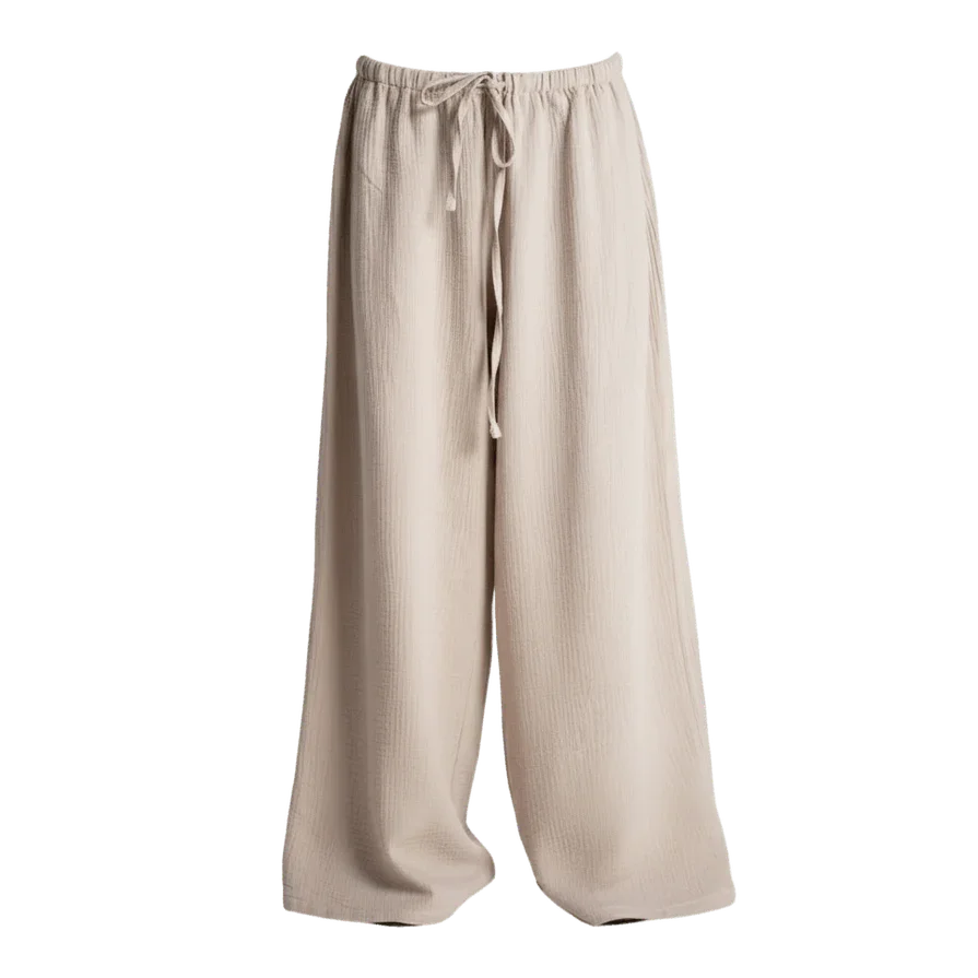 In your shoe - Beige Crinkled Loose Pants 4