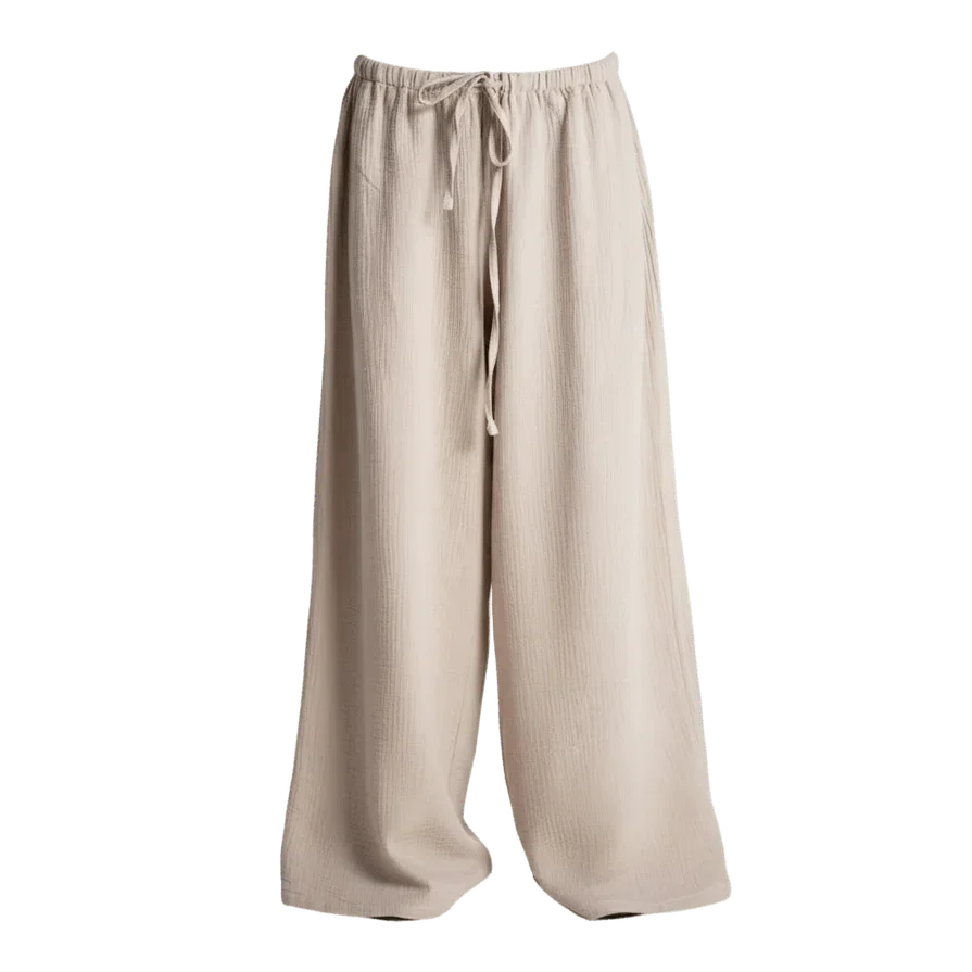 Beige Crinkled Loose Pants - In your shoe - Babazzaro
