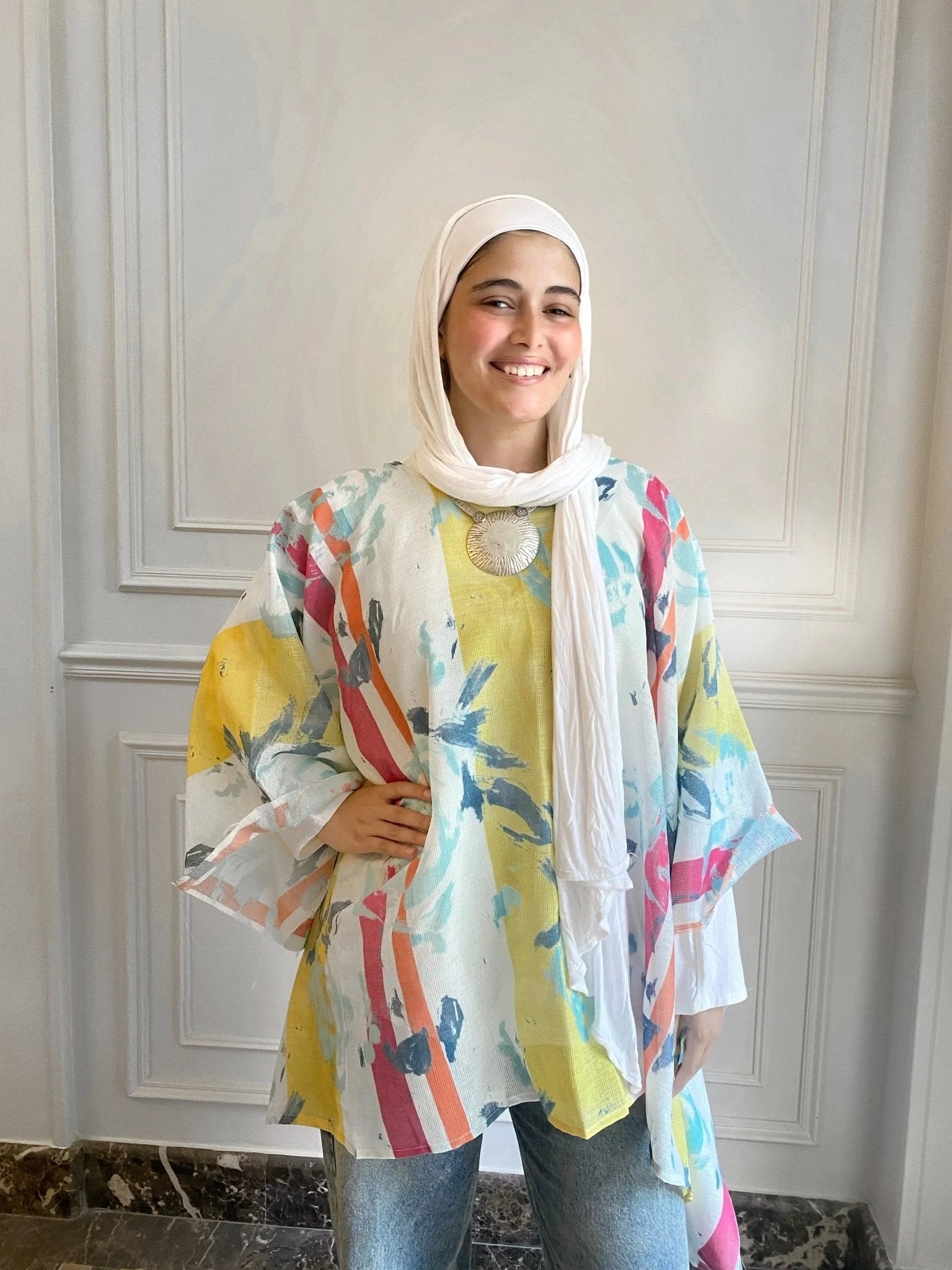 floral poncho - Dress Code - Babazzaro