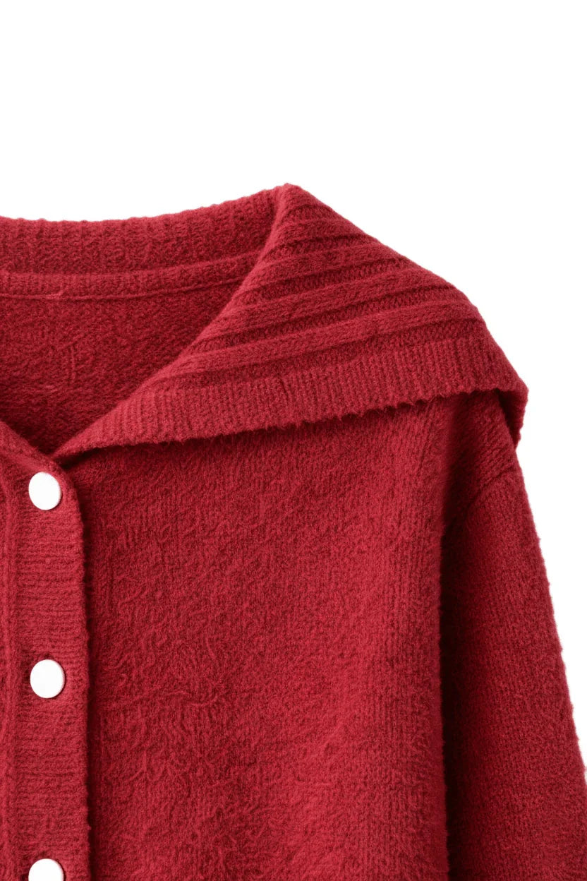 Fold - Over Collar Cardigan - Clue - Babazzaro