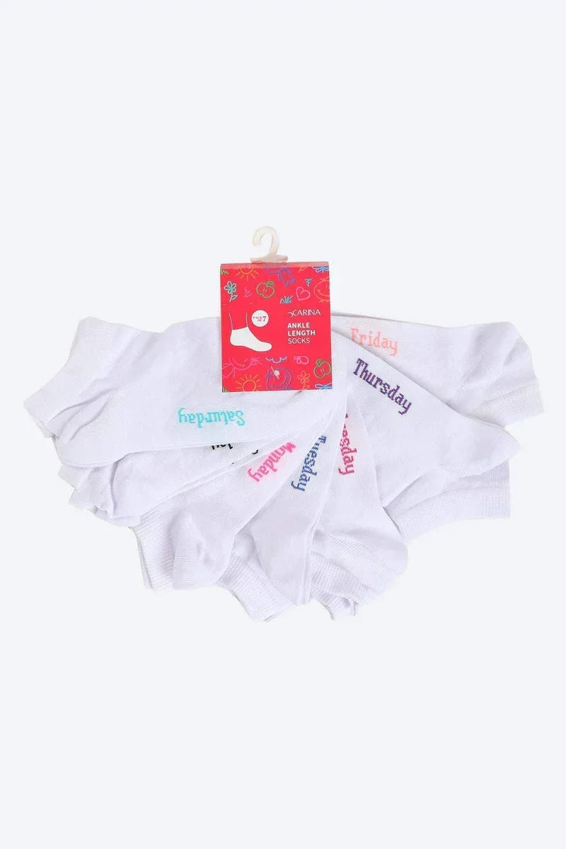 Girly Ankle Length Socks - 7 Pairs - Carina 1
