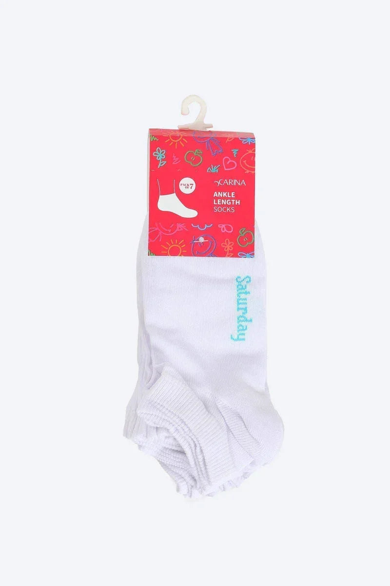 Girly Ankle Length Socks - 7 Pairs - Carina 2