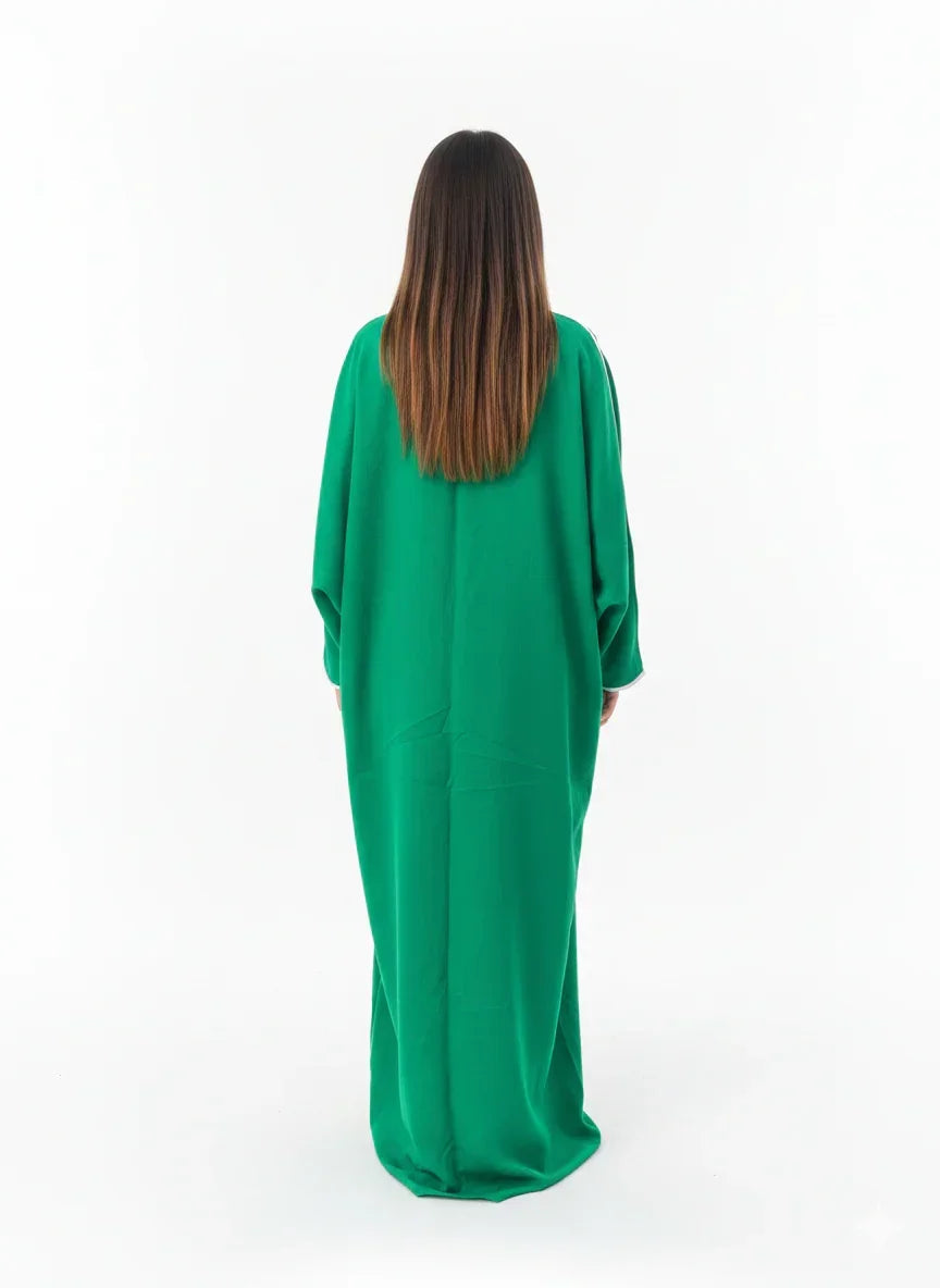 Green Kaftan with Crescent & Star Strass - Urbantique - Babazzaro