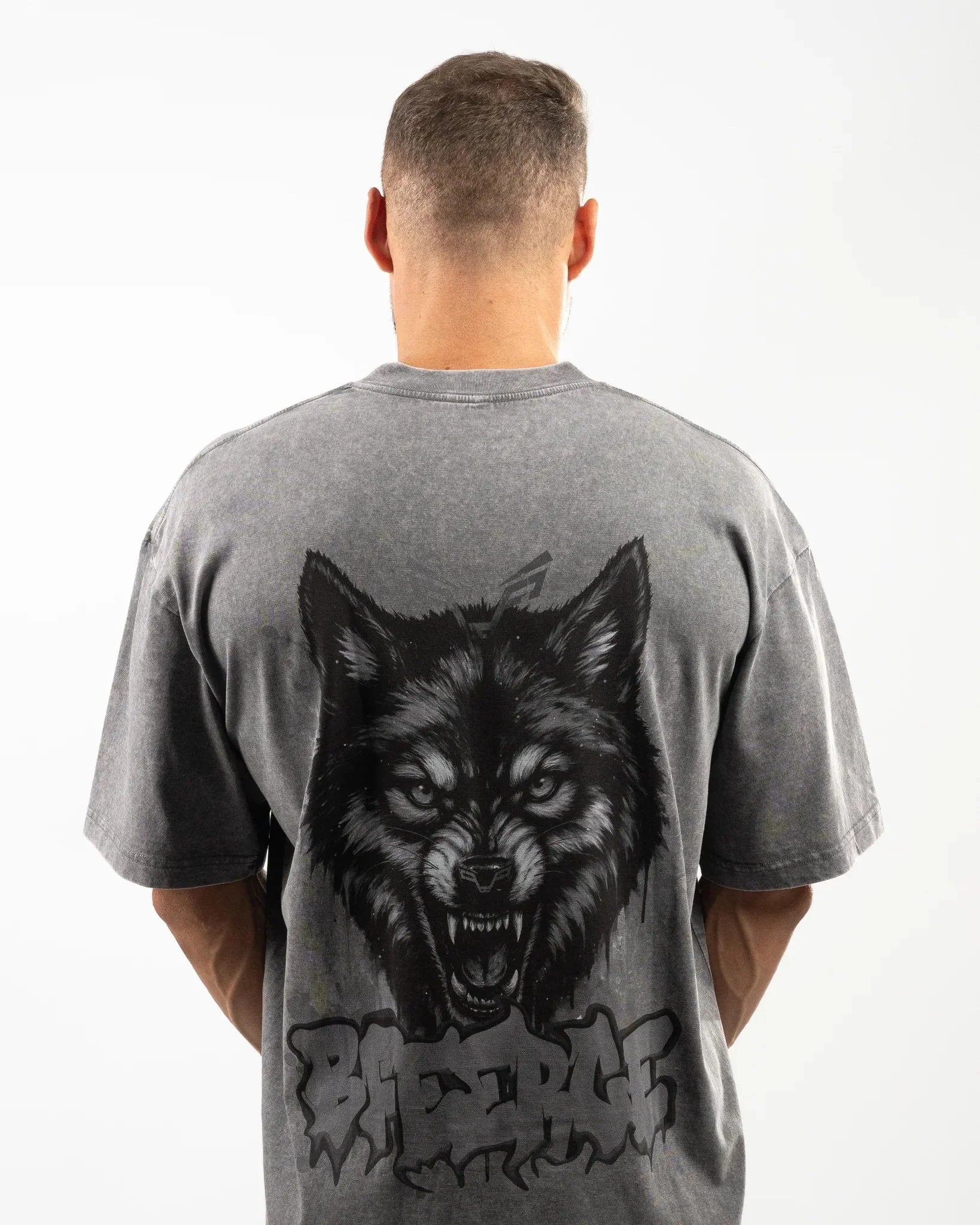Grey Wolf Design Oversized T-Shirt Men - Bfeerce - Babazzaro