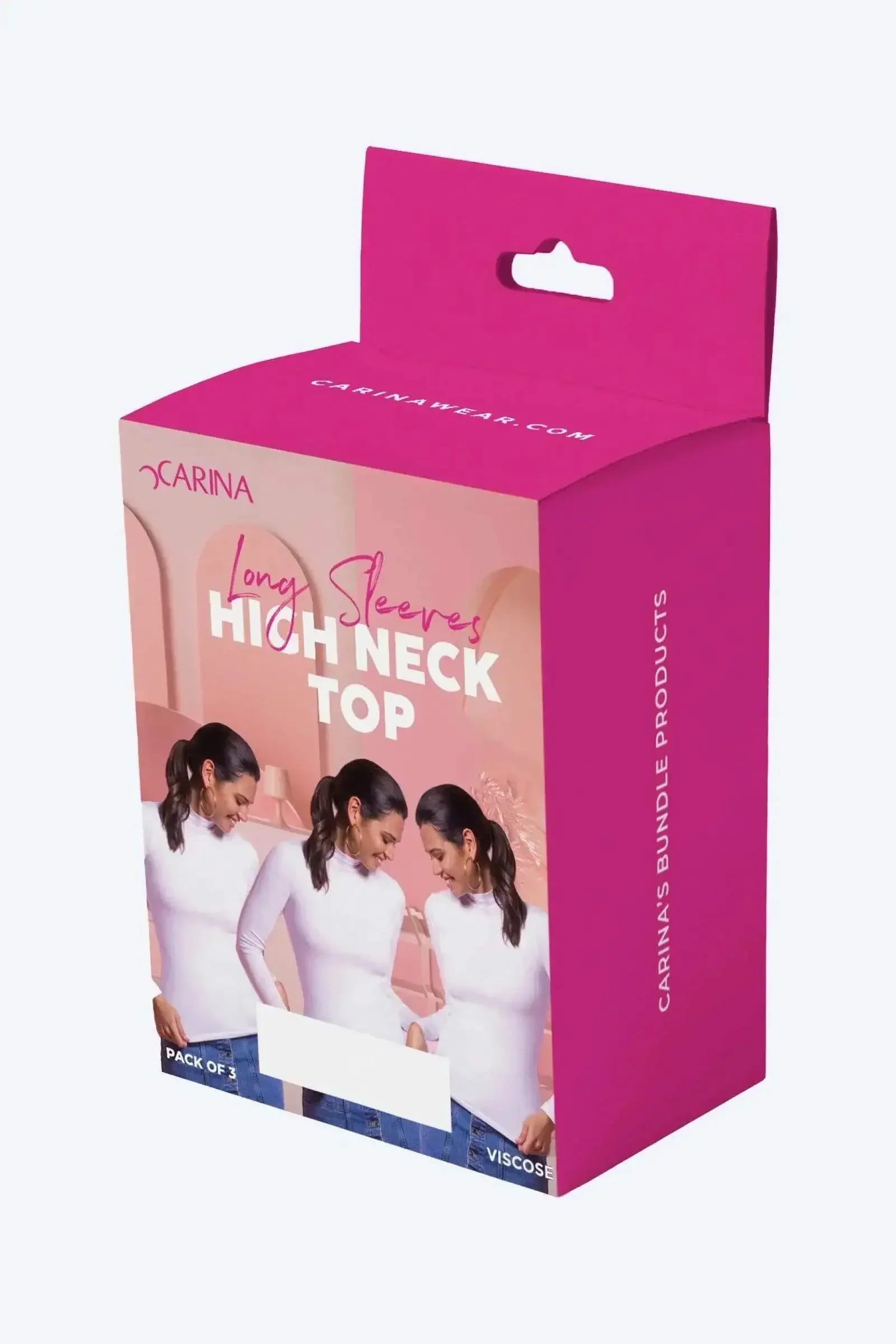 Carina - High Neck Viscose Top Pack of 3 1