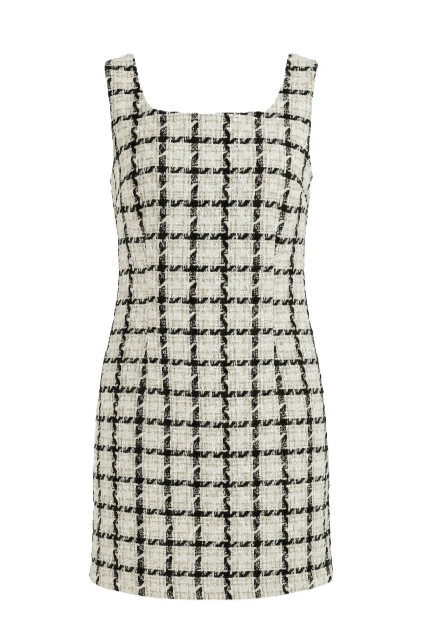 Houndstooth Sleeveless Dress - Clue - Babazzaro