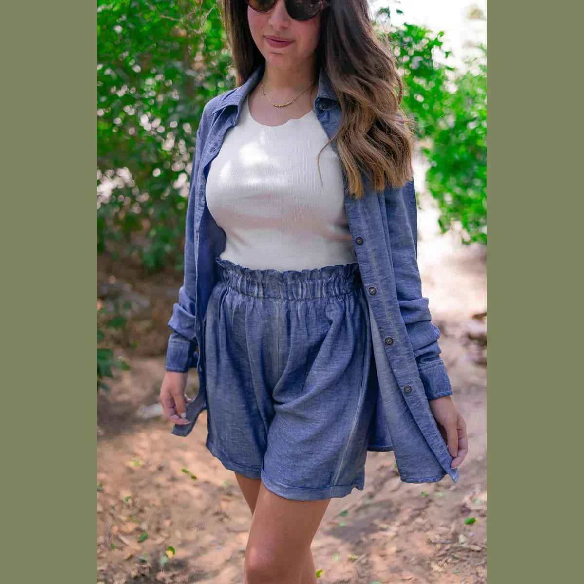 Sleek Linen Shorts - Kanza
