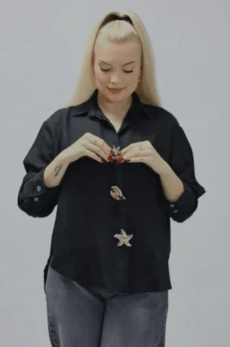 Linen Shirt with Accessories - Mimme Boutiqe - Babazzaro