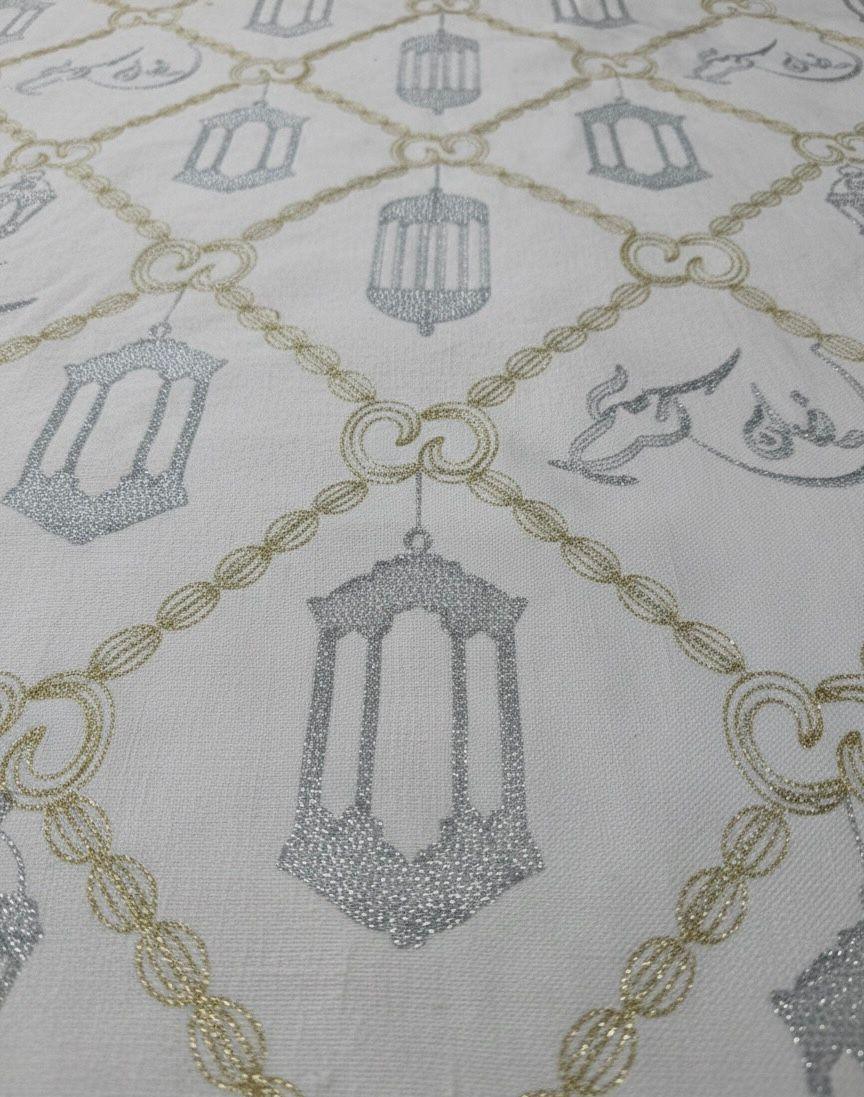 Linen Table Cloth Serma Embroidery Design 2 - Lavender - Babazzaro