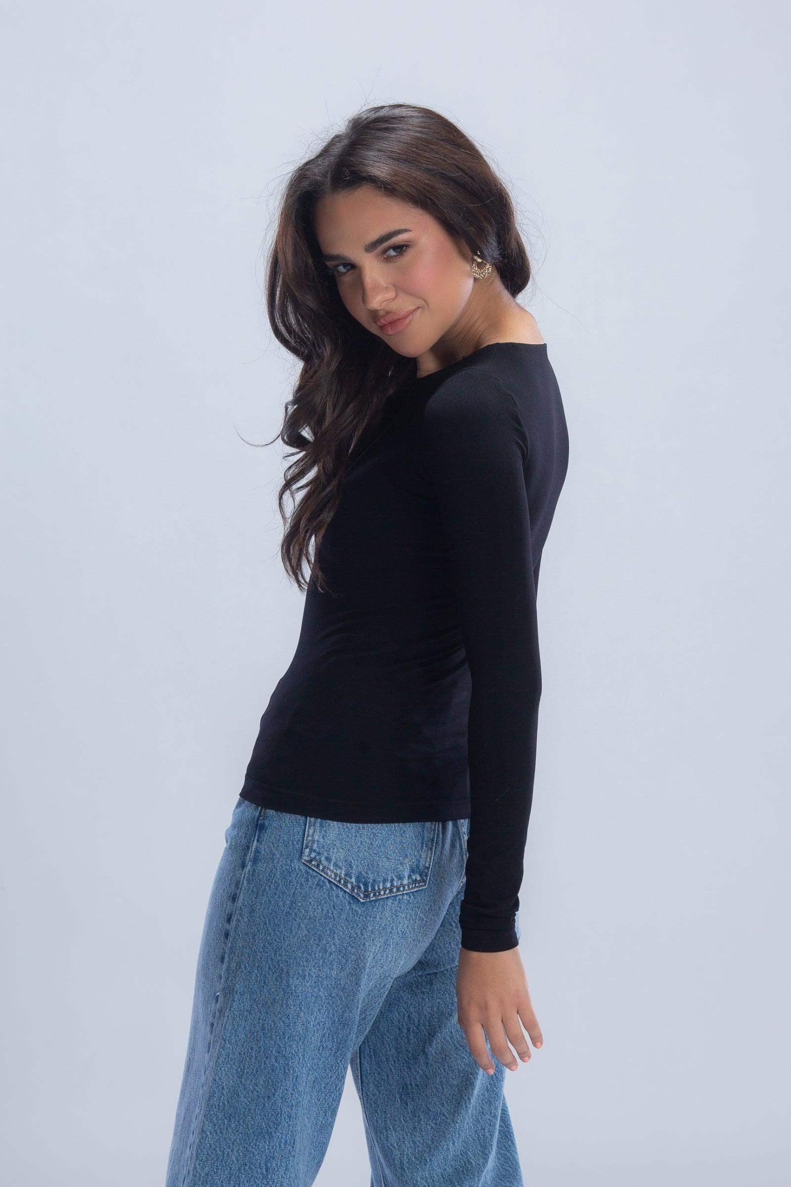 Carina - Long Sleeves Viscose Top 2