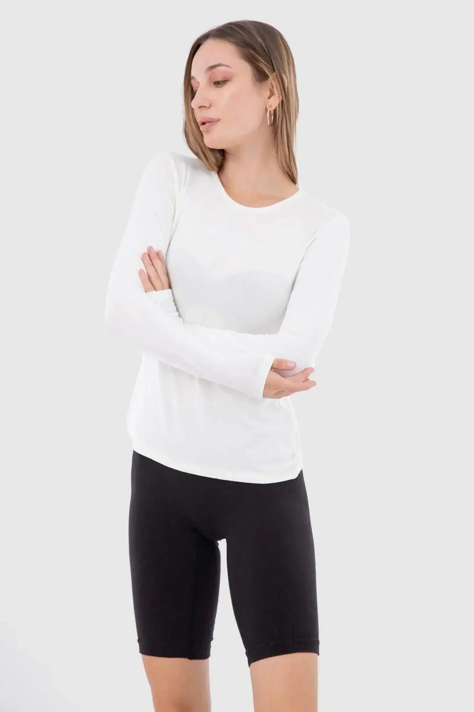Carina - Long Sleeves Viscose Top 22
