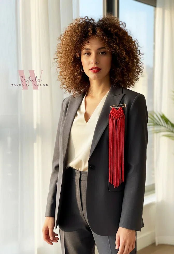 Macrame Broche - White Fashion - Babazzaro