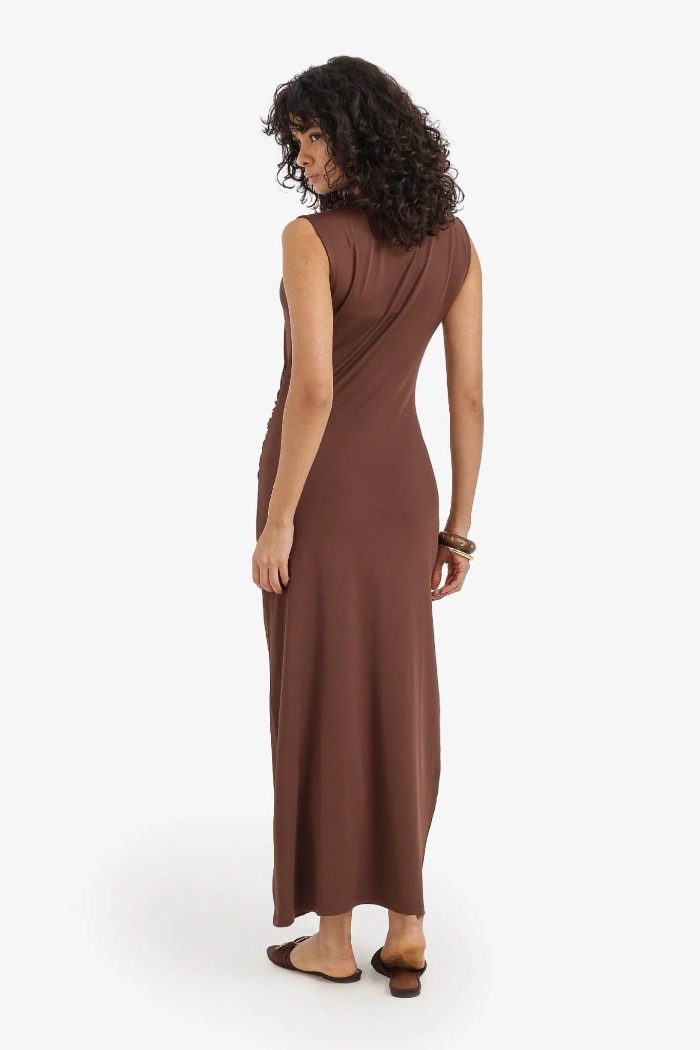 Mock Neck Ruched Dress - Clue - Babazzaro