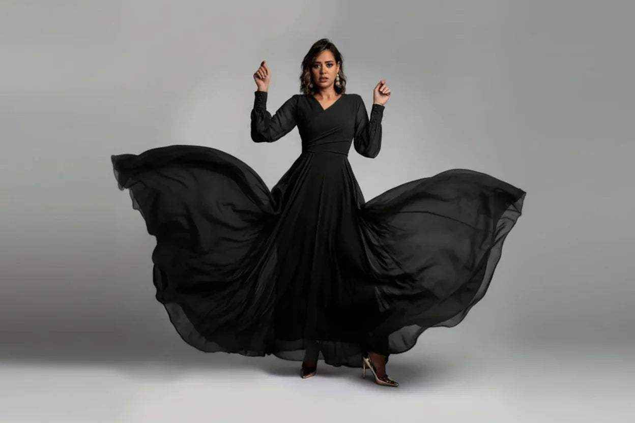 Cross-over draped dress - Reehan