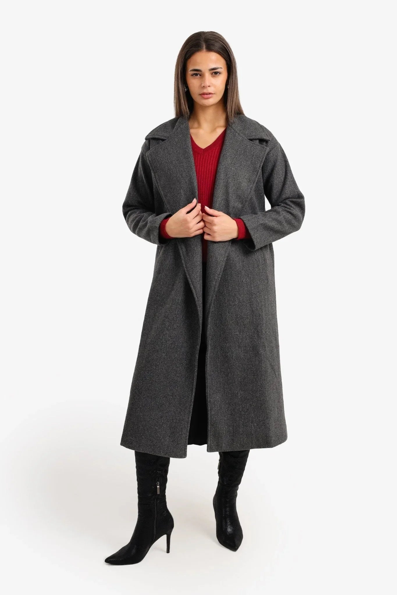 Notch Collar Midi Coat - Clue - Babazzaro