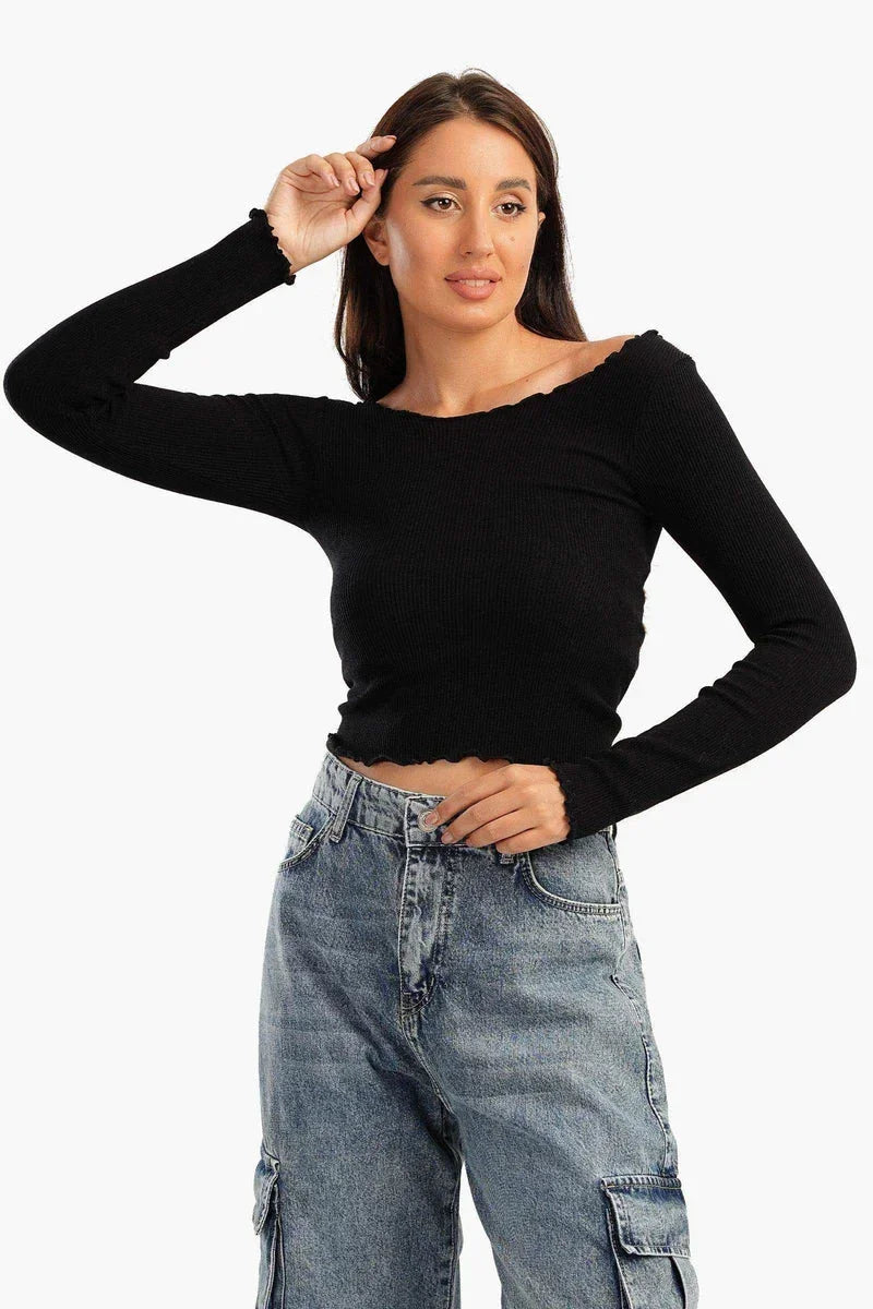 Off Shoulder Frilled Top - Carina 1