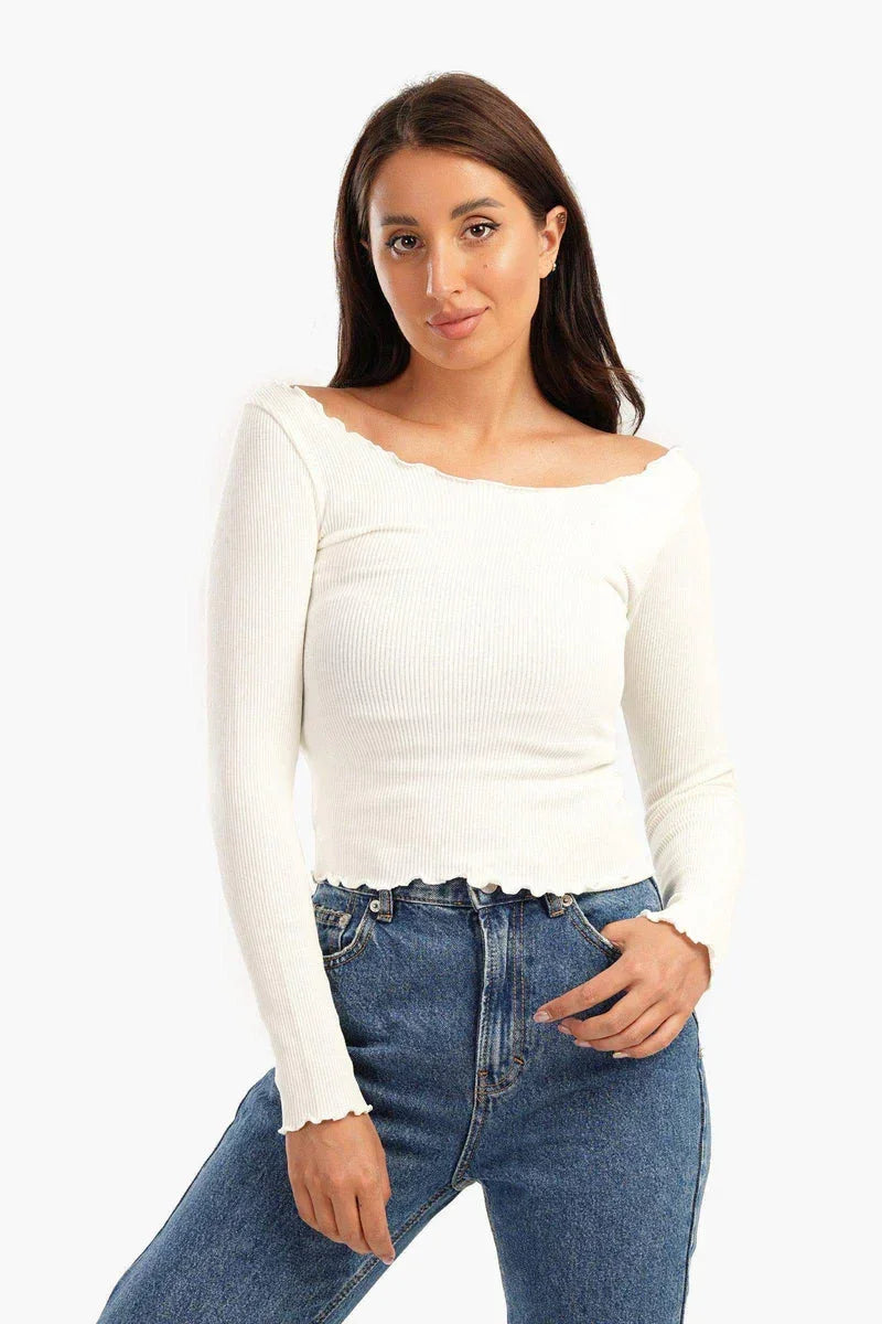 Off Shoulder Frilled Top - Carina 2