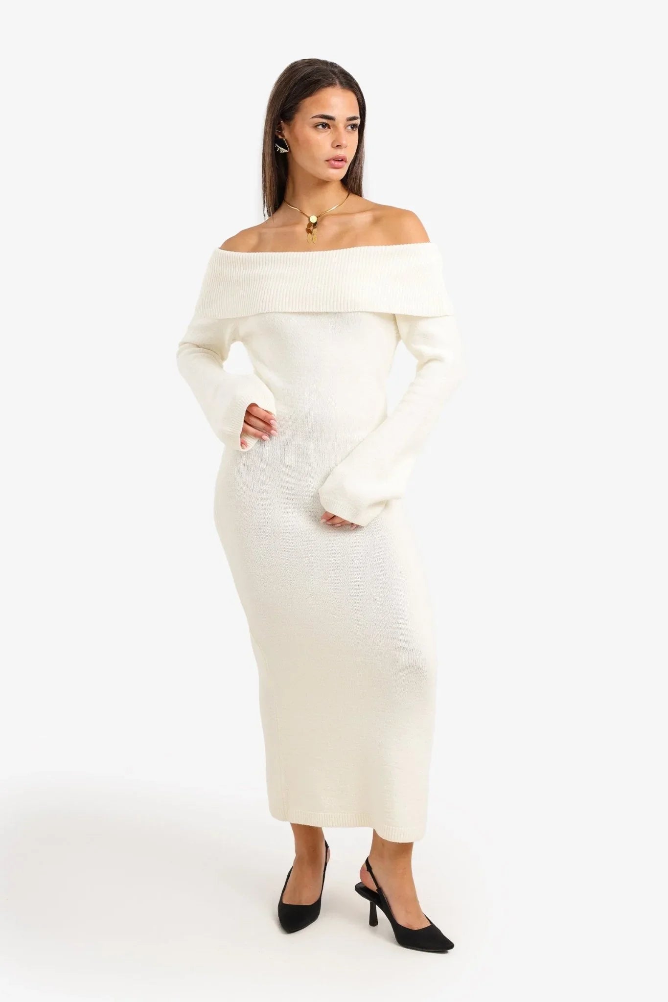 Off Shoulder Maxi Dress - Clue - Babazzaro