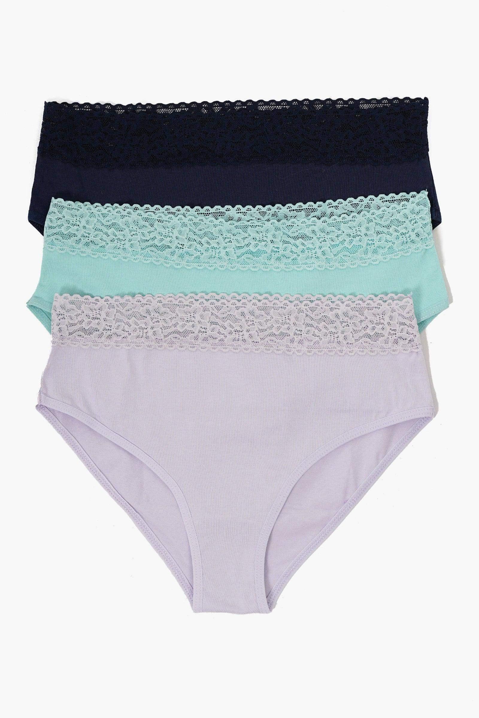 Carina - Pack of 3 Brief Panties with Lace 1
