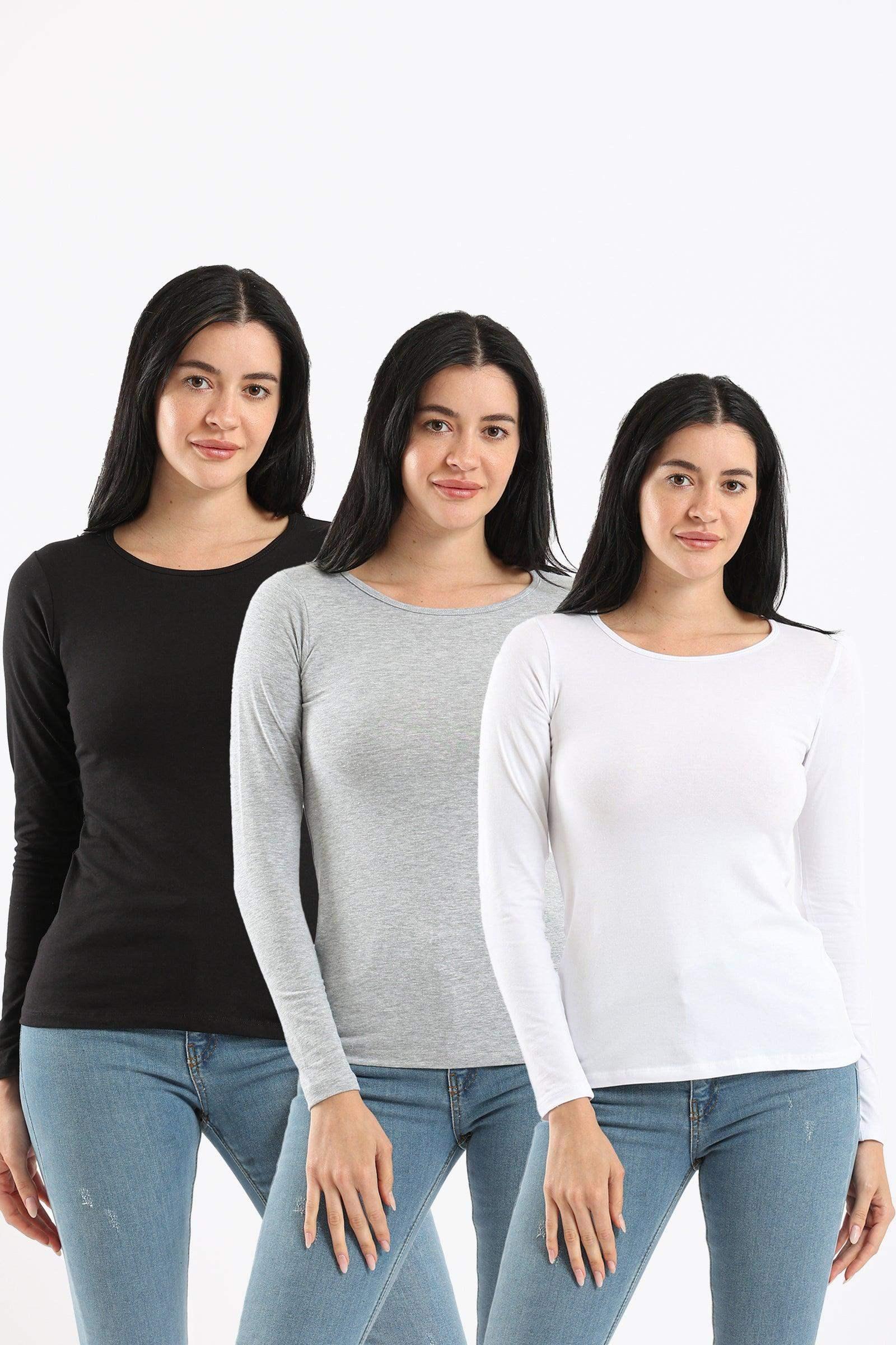 Carina - Pack of 3 Round Neck Long Sleeves Top 7