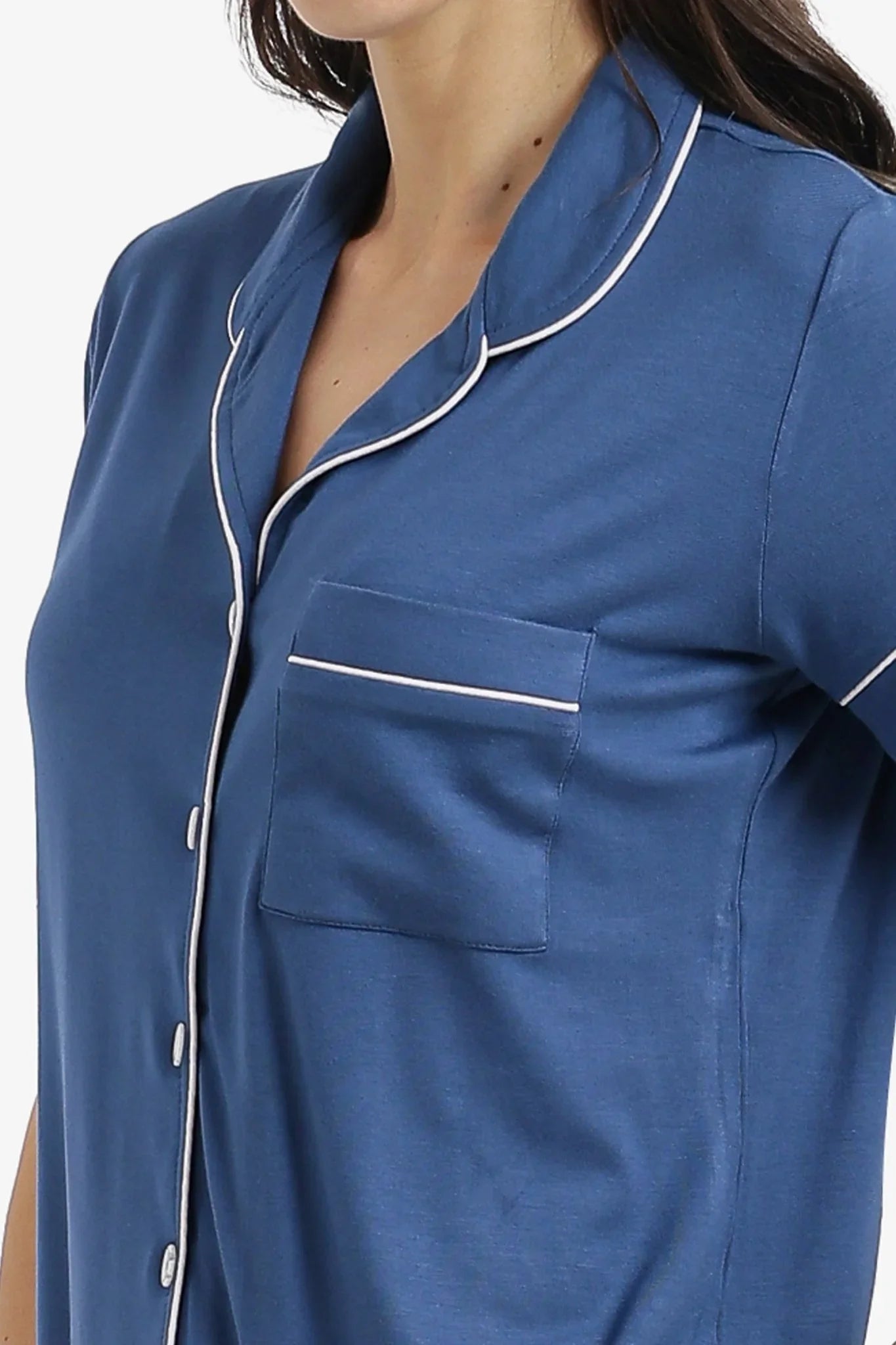 Piped Short Pyjama Set - Carina - Babazzaro