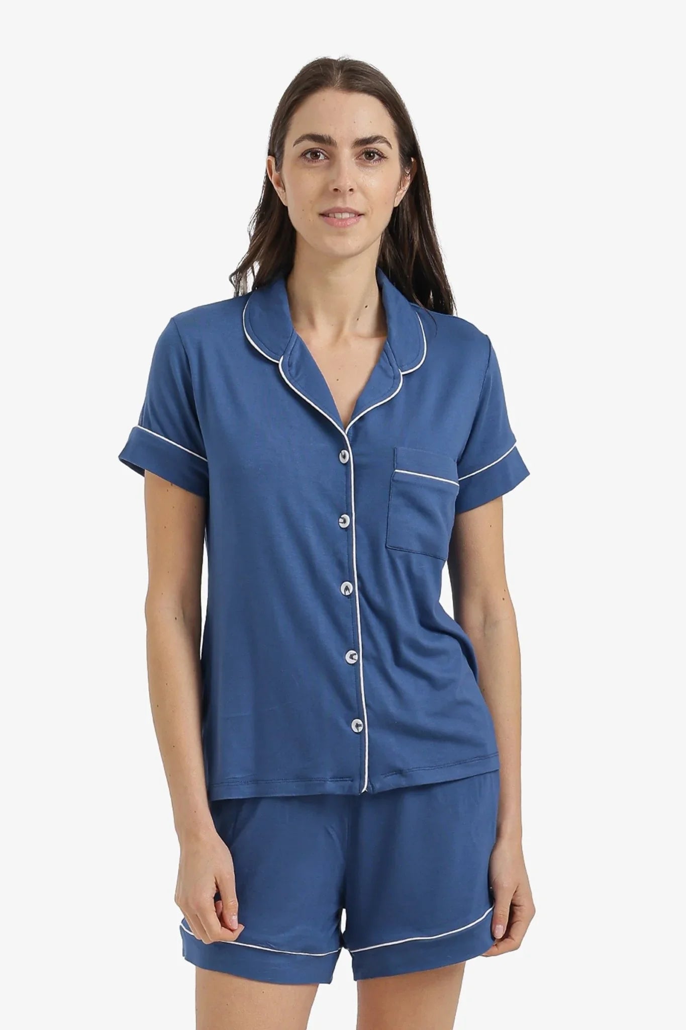 Piped Short Pyjama Set - Carina - Babazzaro