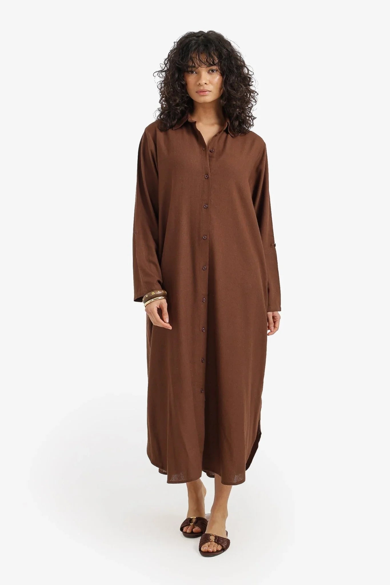 Relaxed Button Down Dress - Clue - Babazzaro