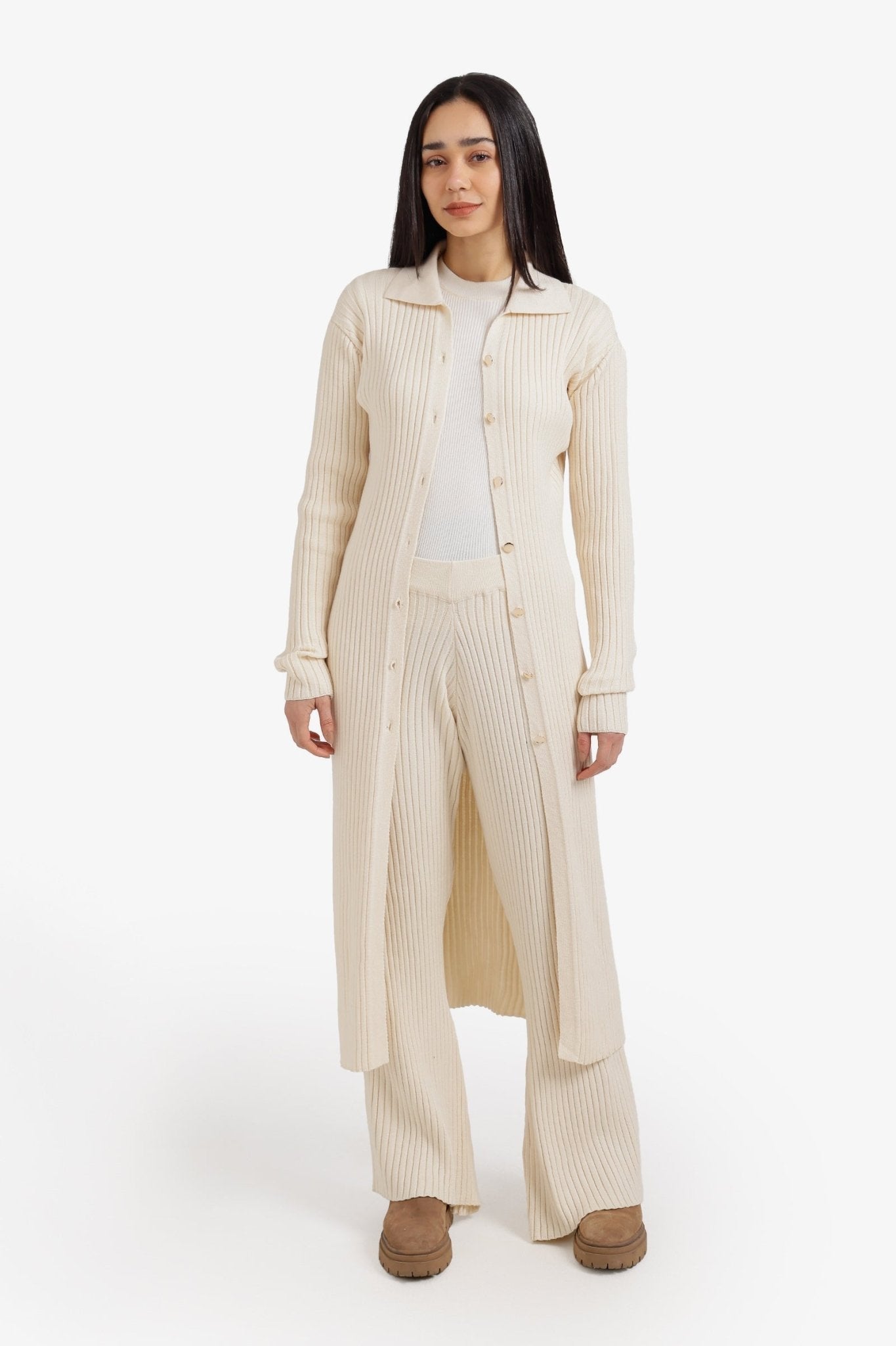Ribbed Midi Cardigan - Clue - Babazzaro