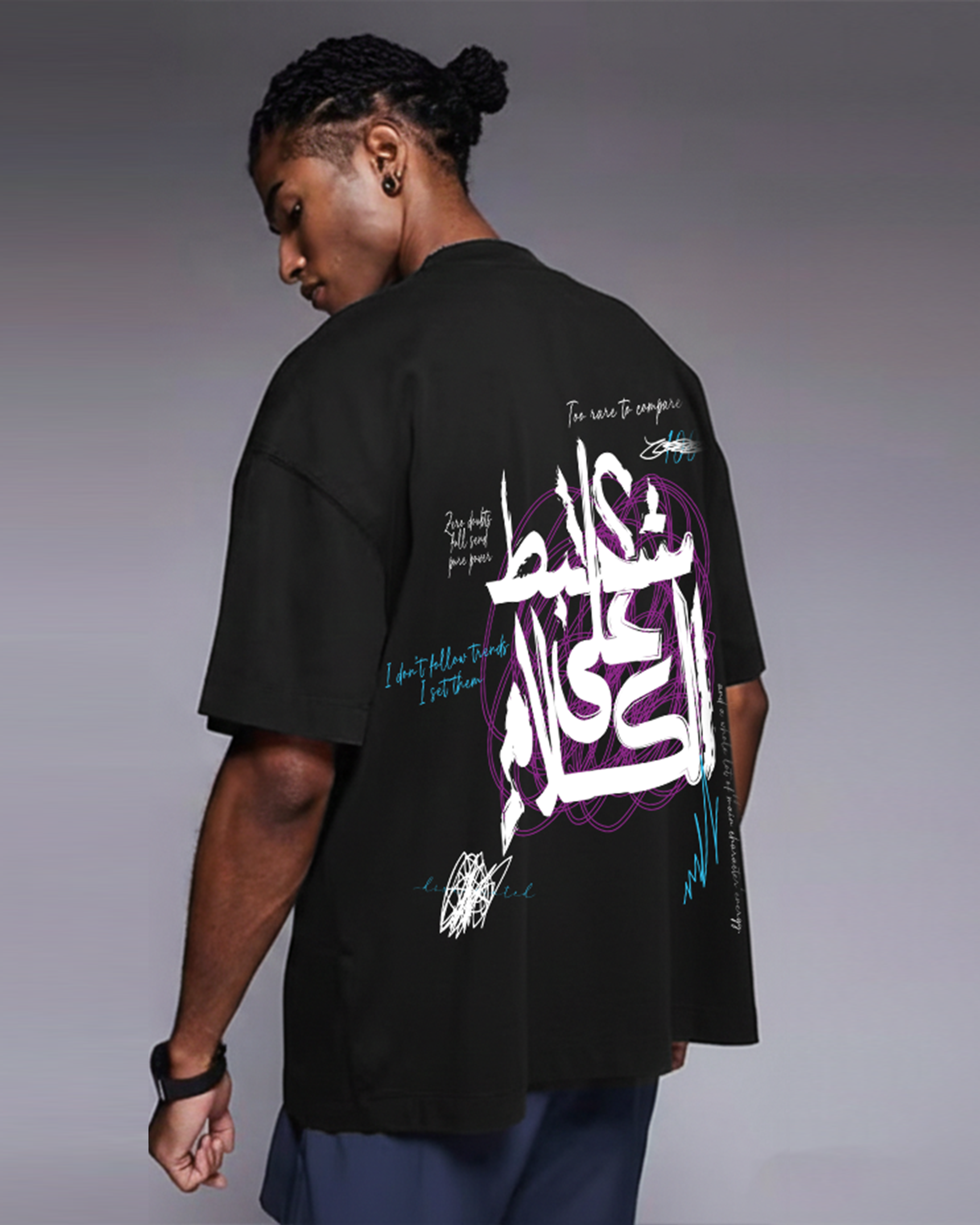 Khalsana Men Oversized SS T-Shirt - Black - NAS Trends