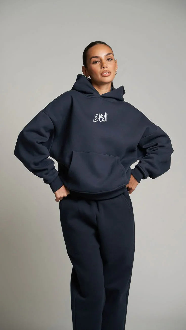 Al Kahira Unisex Oversized Hoodie - Dark Grey W - NAS Trends 3